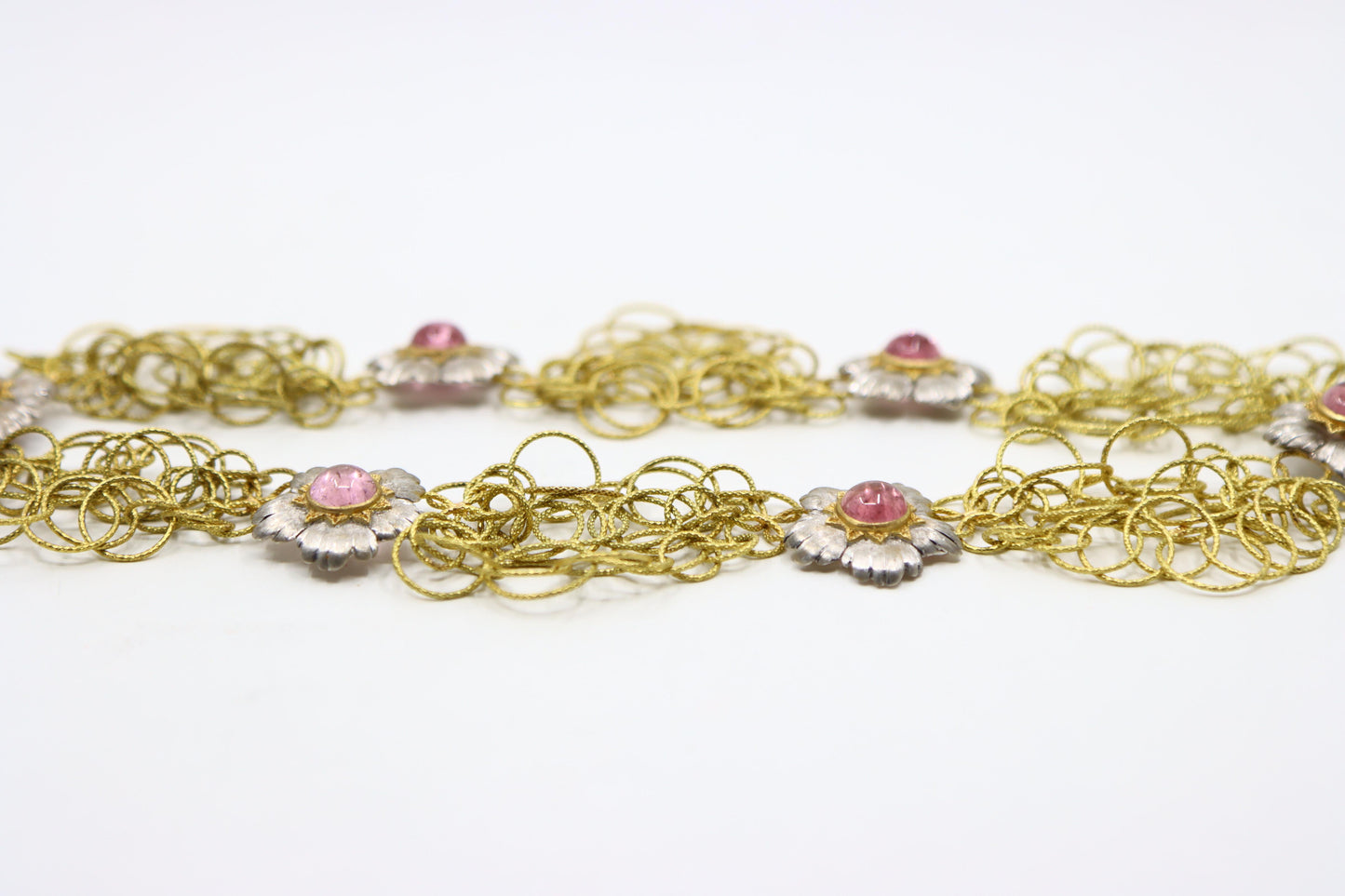 Buccellati 18K Yellow & White Gold Olympia Pink Tourmaline Necklace