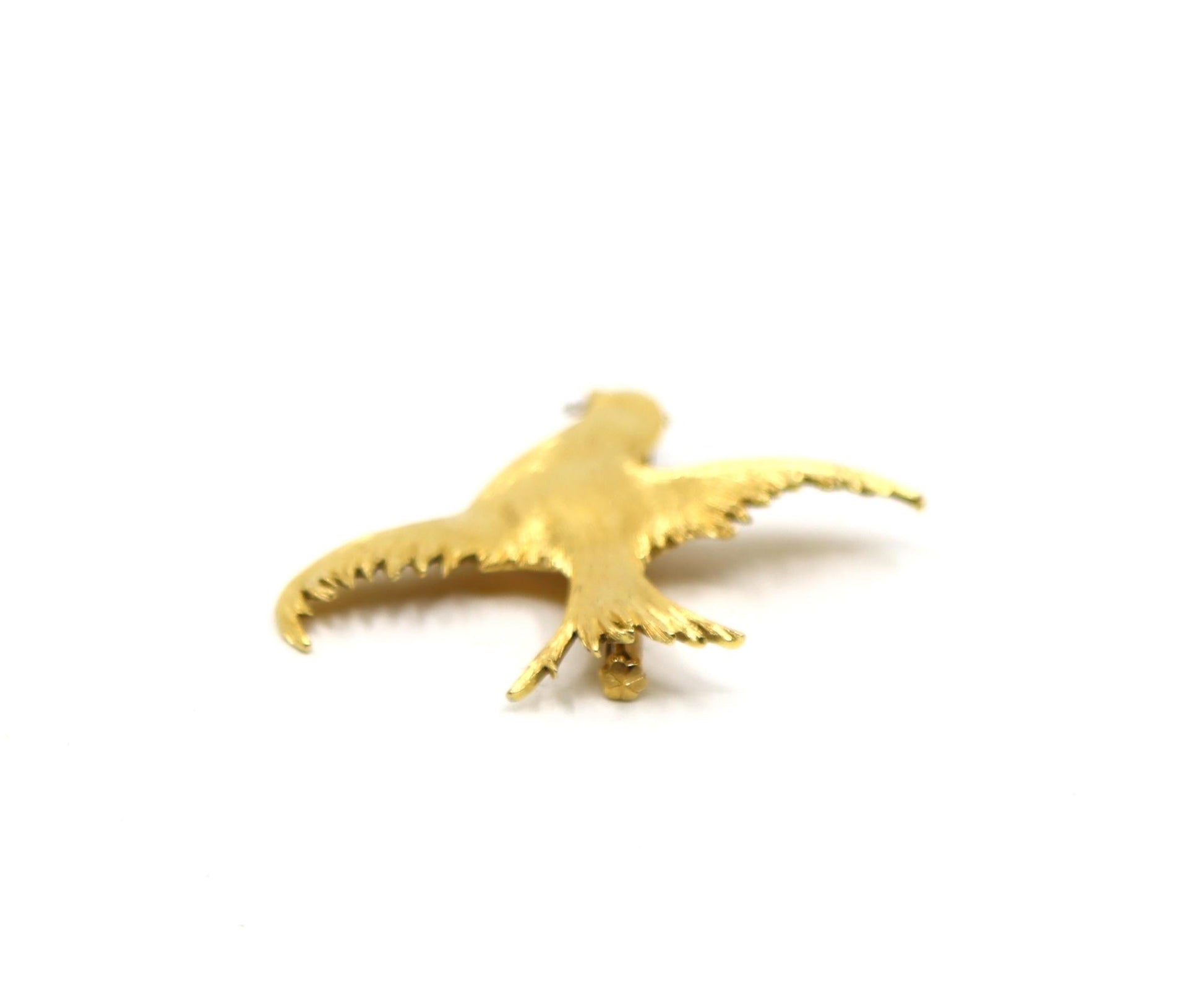 Buccellati 18K Gold Rigato Satin Finish Dove of Peace Brooch