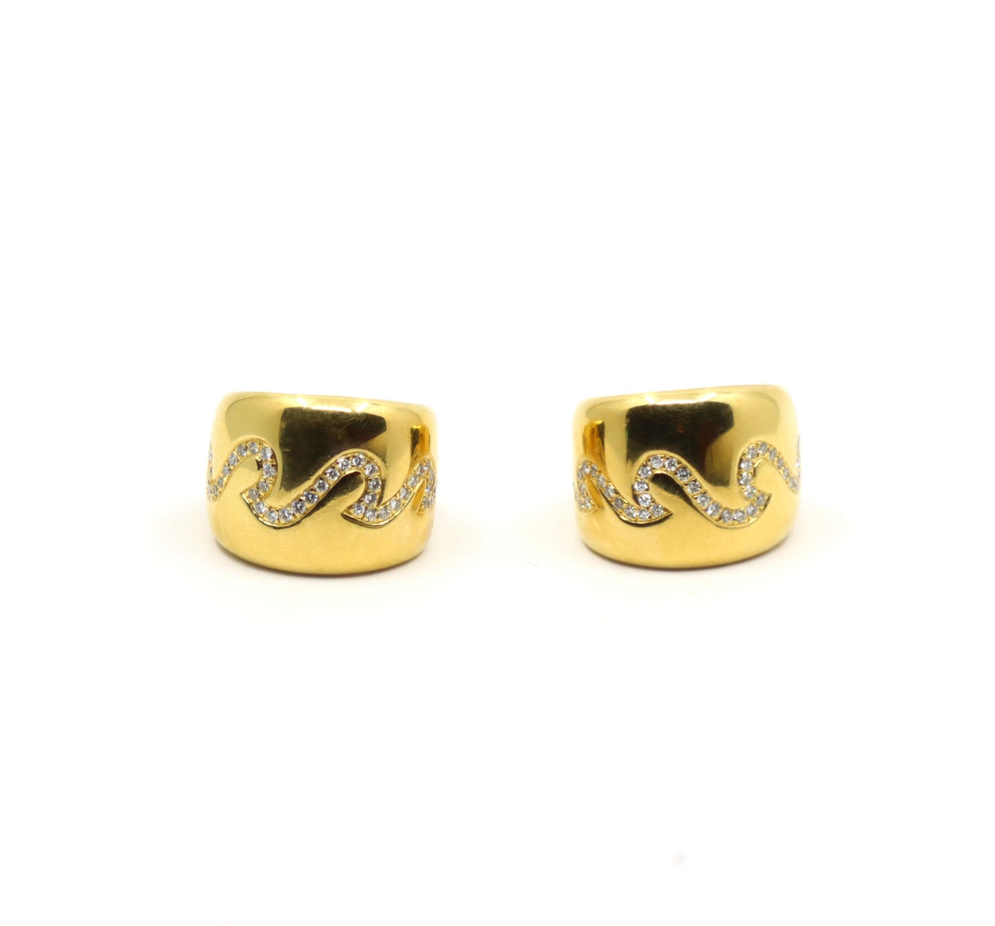 Van Cleef & Appels  18K Gold Diamond Hoop Earrings