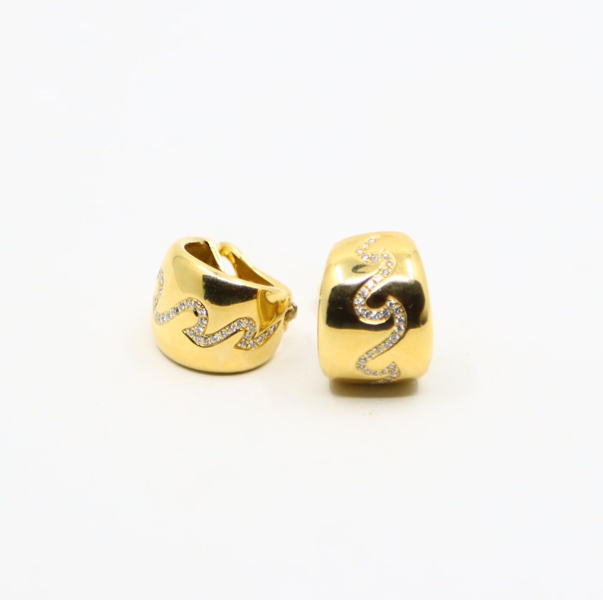 Van Cleef & Appels  18K Gold Diamond Hoop Earrings