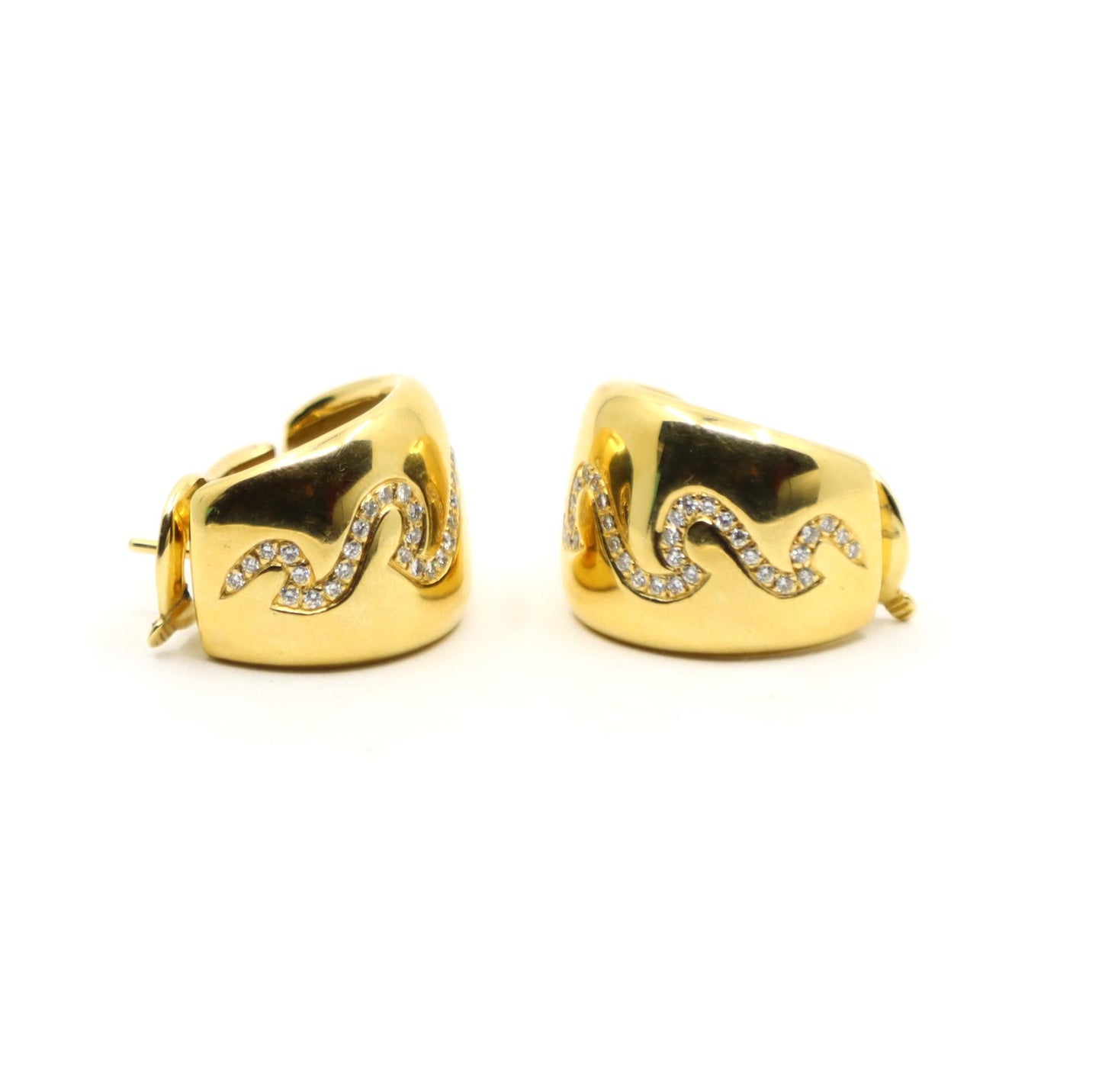Van Cleef & Appels  18K Gold Diamond Hoop Earrings
