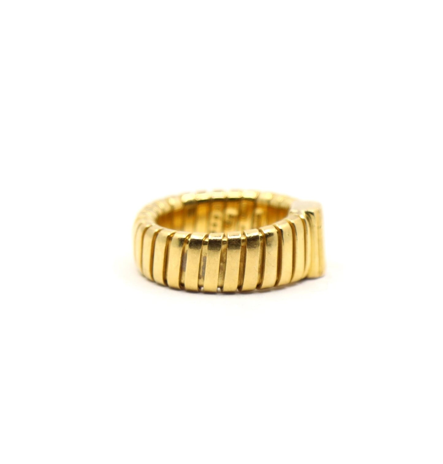 Bulgari 18K Yellow Gold Tubogas Diamond Ring