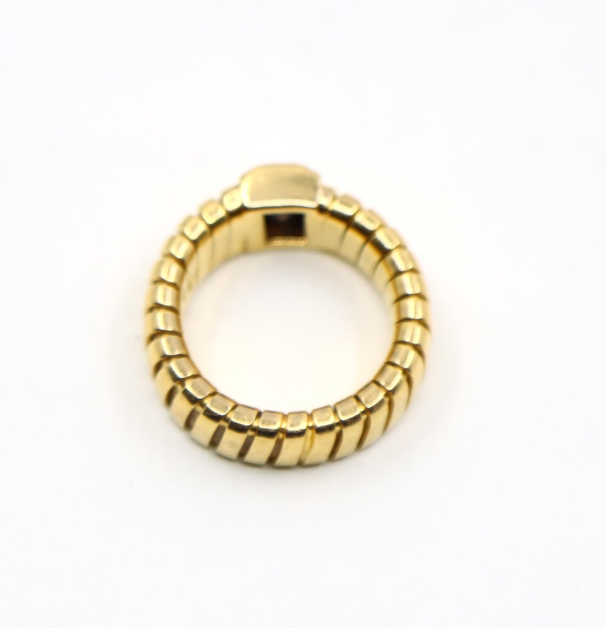Bulgari 18K Yellow Gold Tubogas Diamond Ring