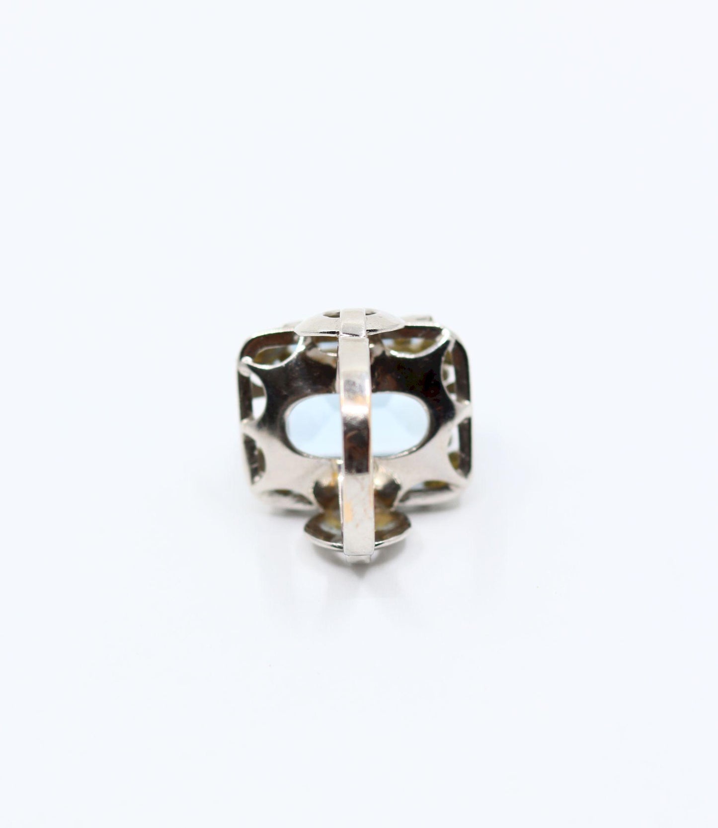 Vintage 14K White Gold Aquamarine Ring