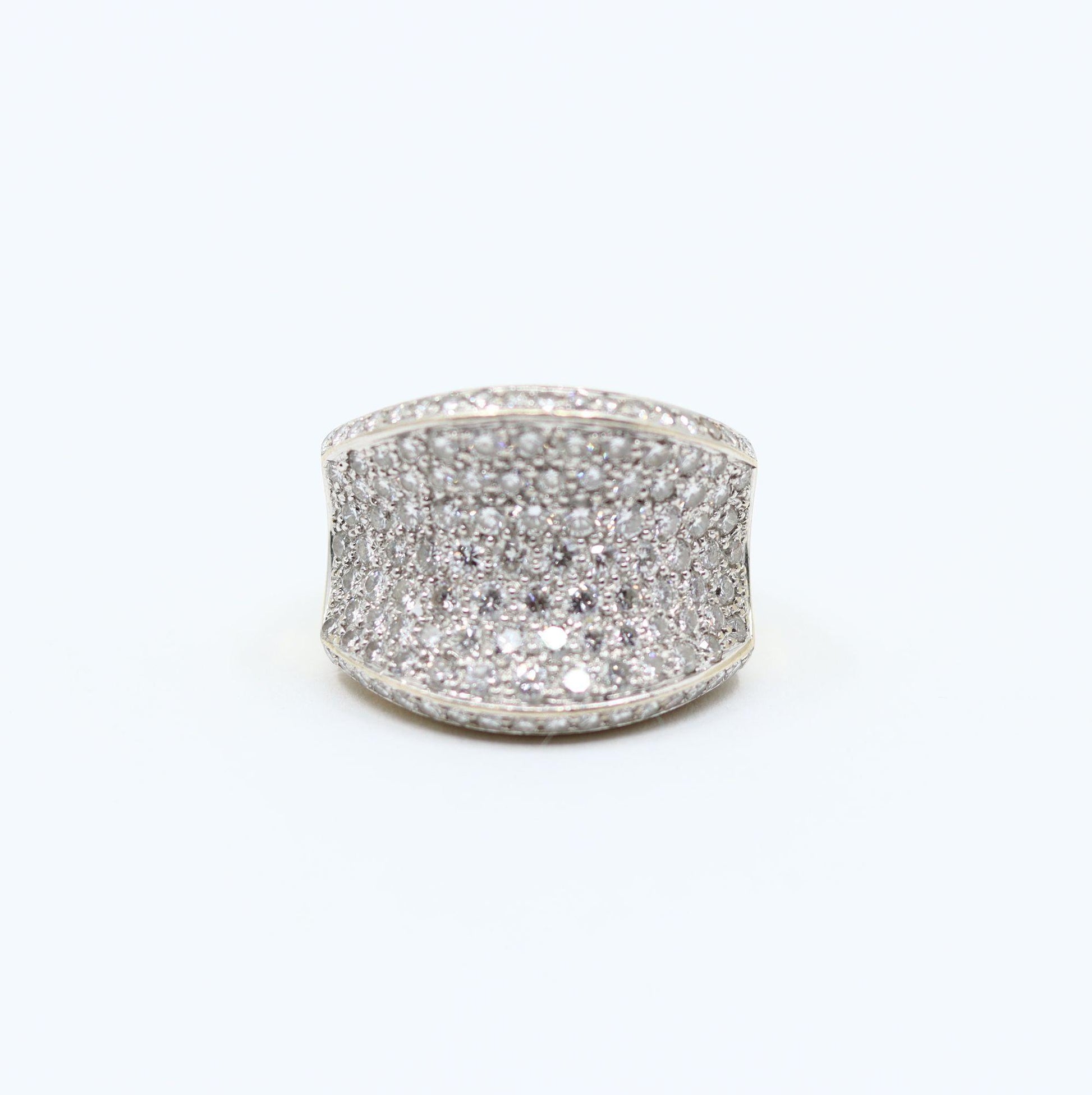 Vintage WCJ 3 Carat Diamond Pave Saddle Ring.