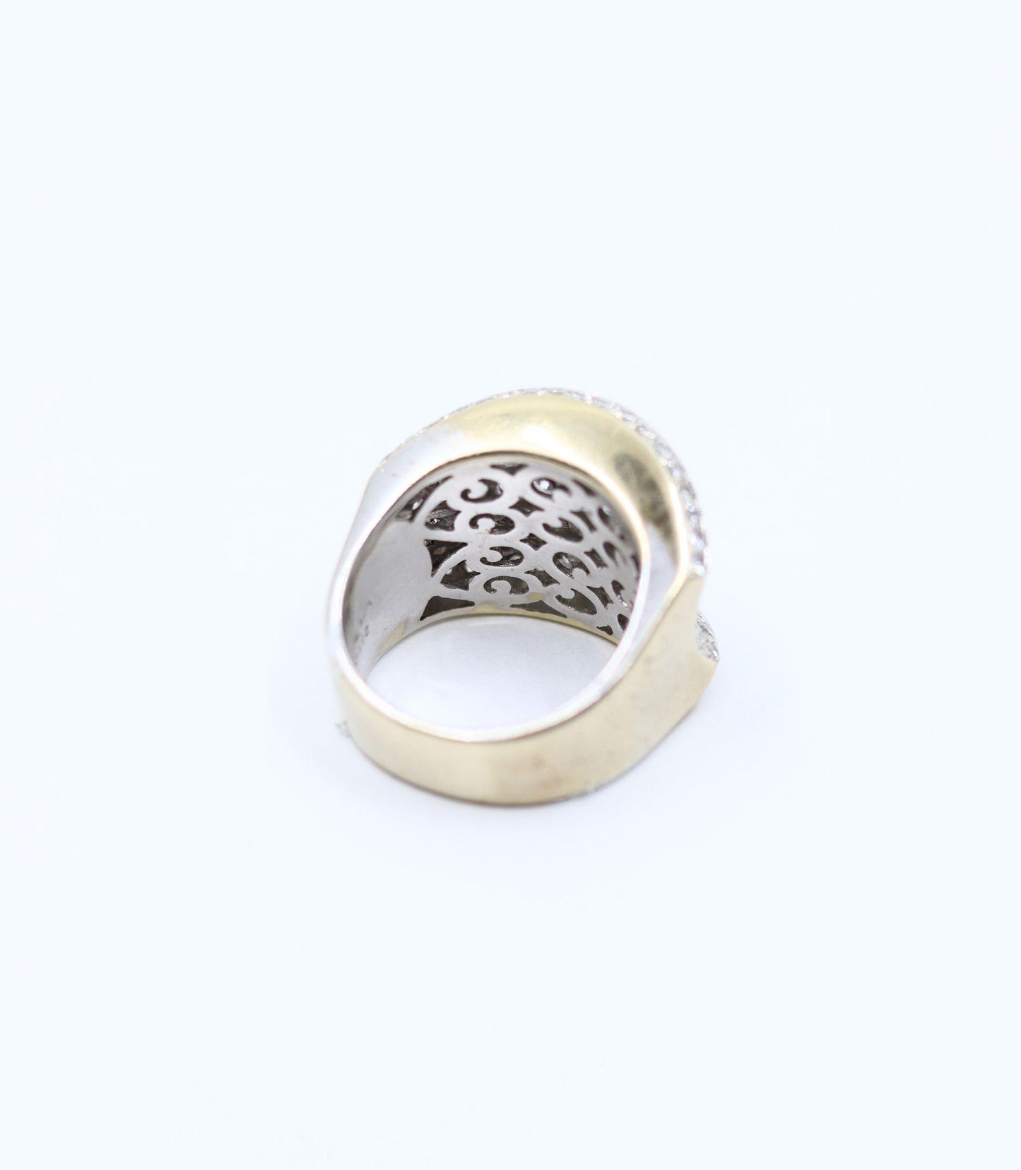 Vintage WCJ 3 Carat Diamond Pave Saddle Ring.