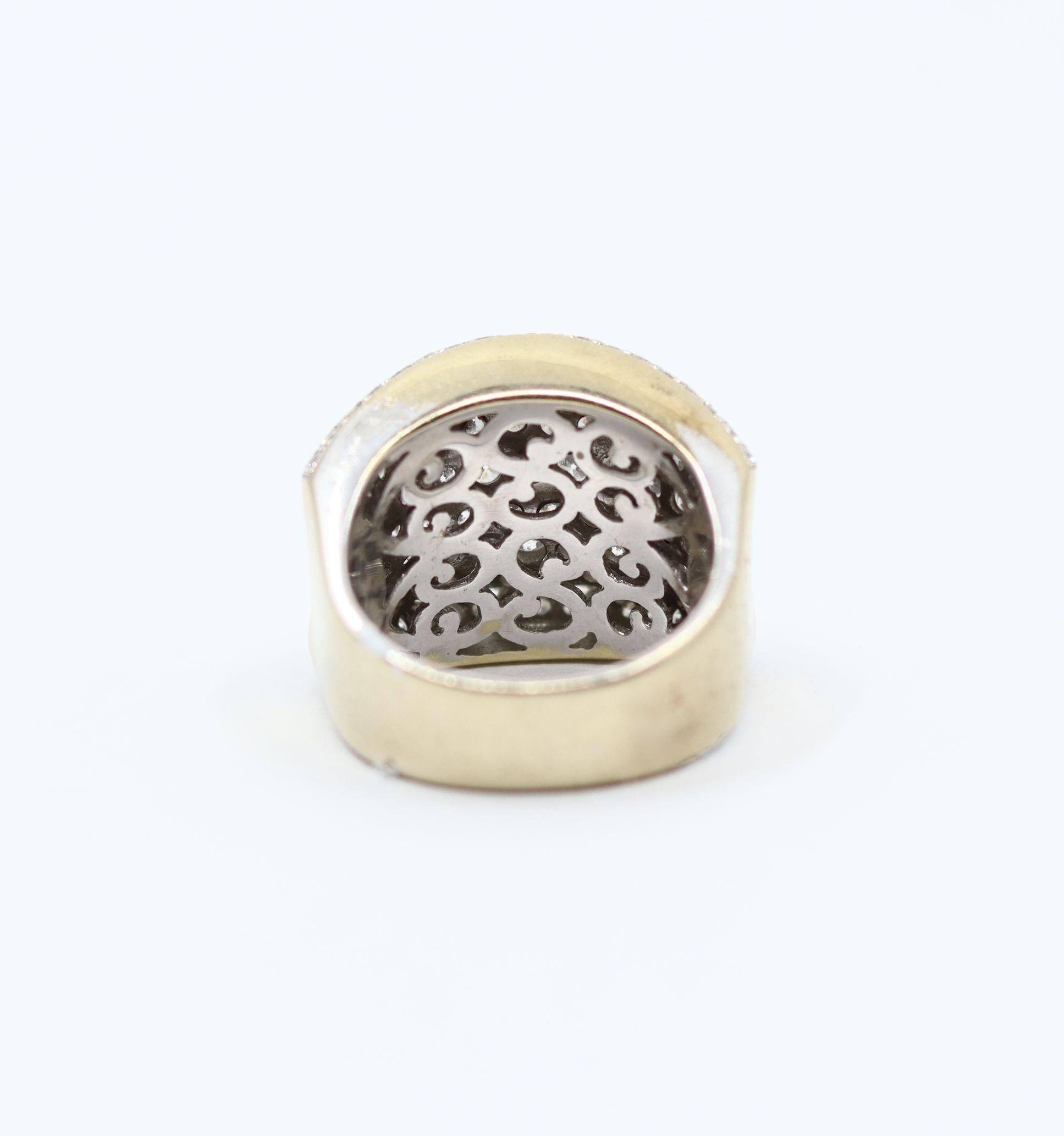 Vintage WCJ 3 Carat Diamond Pave Saddle Ring.