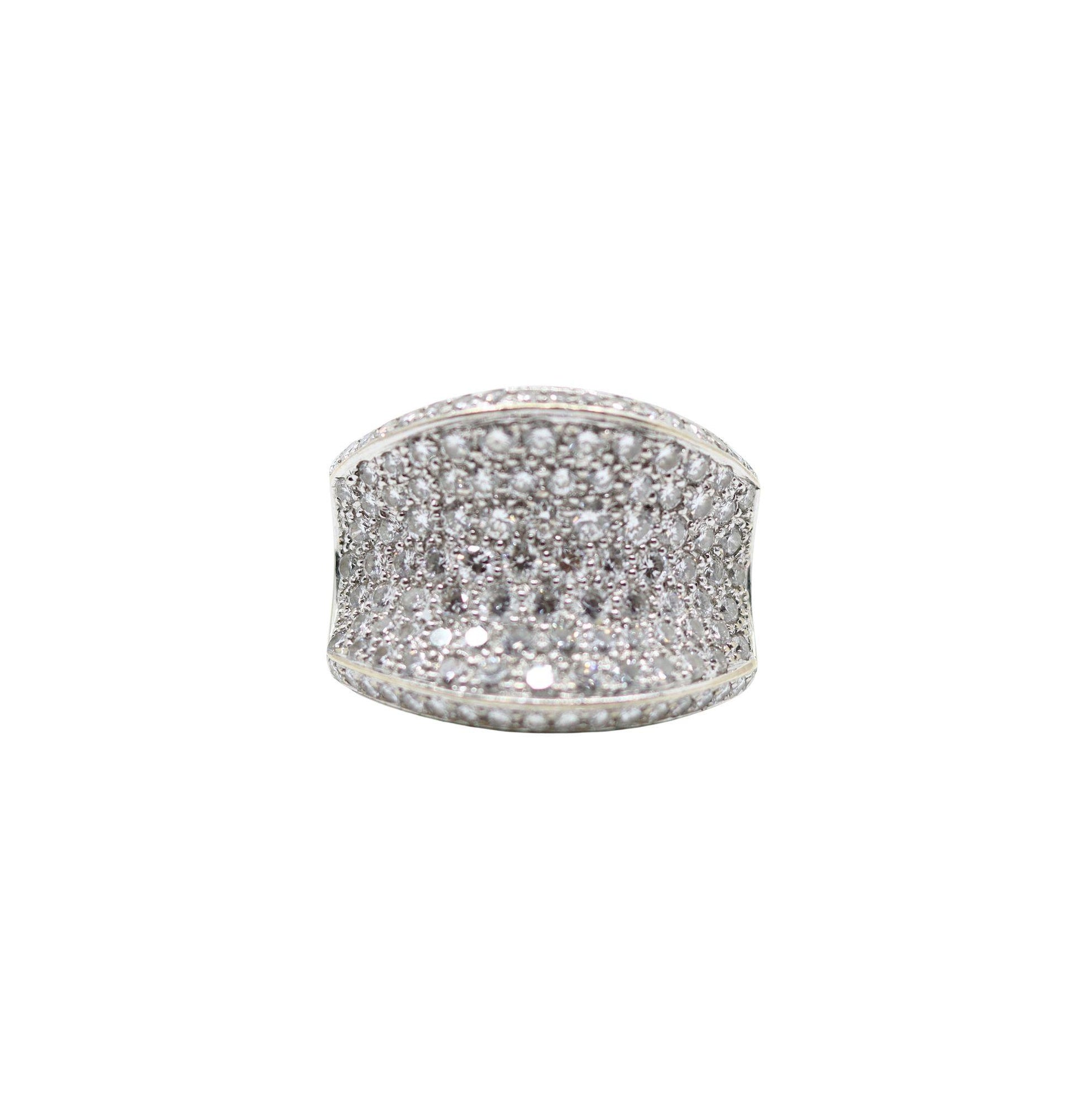 Vintage WCJ 3 Carat Diamond Pave Saddle Ring.