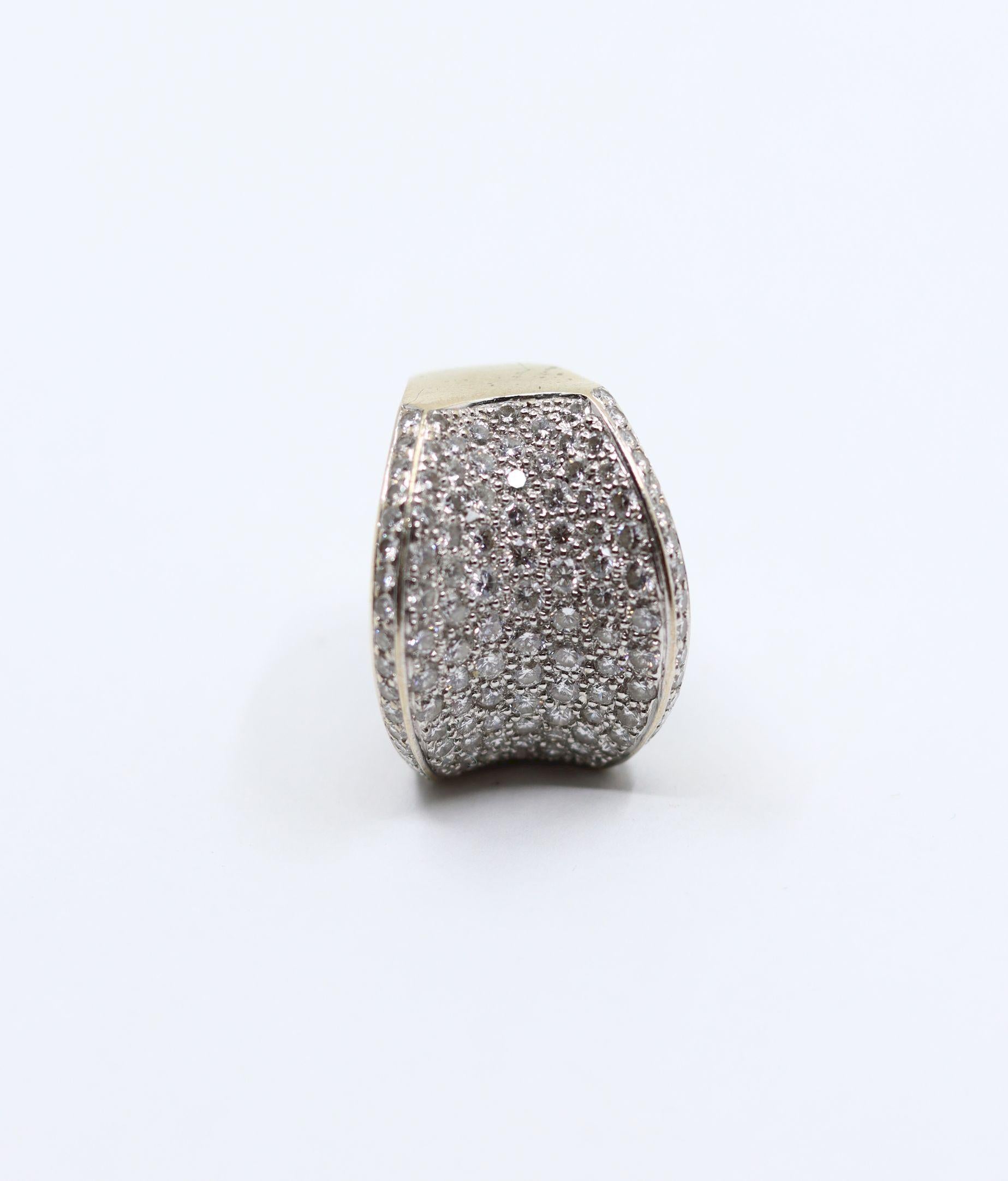 Vintage WCJ 3 Carat Diamond Pave Saddle Ring.