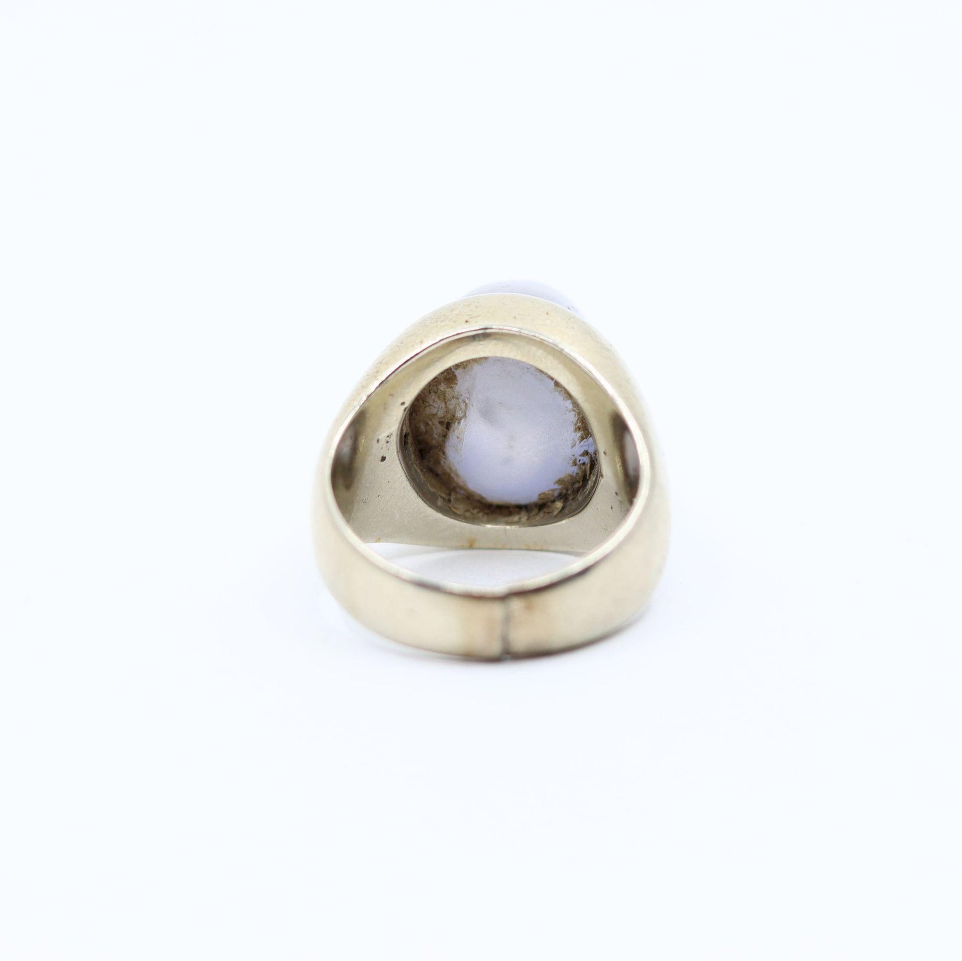 Vintage 14KT White Gold Star Sapphire Diamond Ring