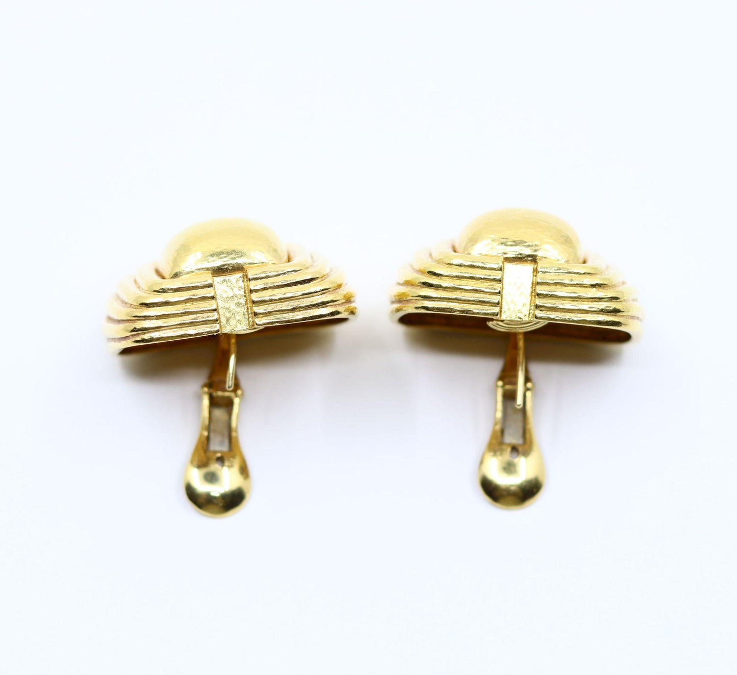 Vintage David Webb 18K Gold Textured Earring