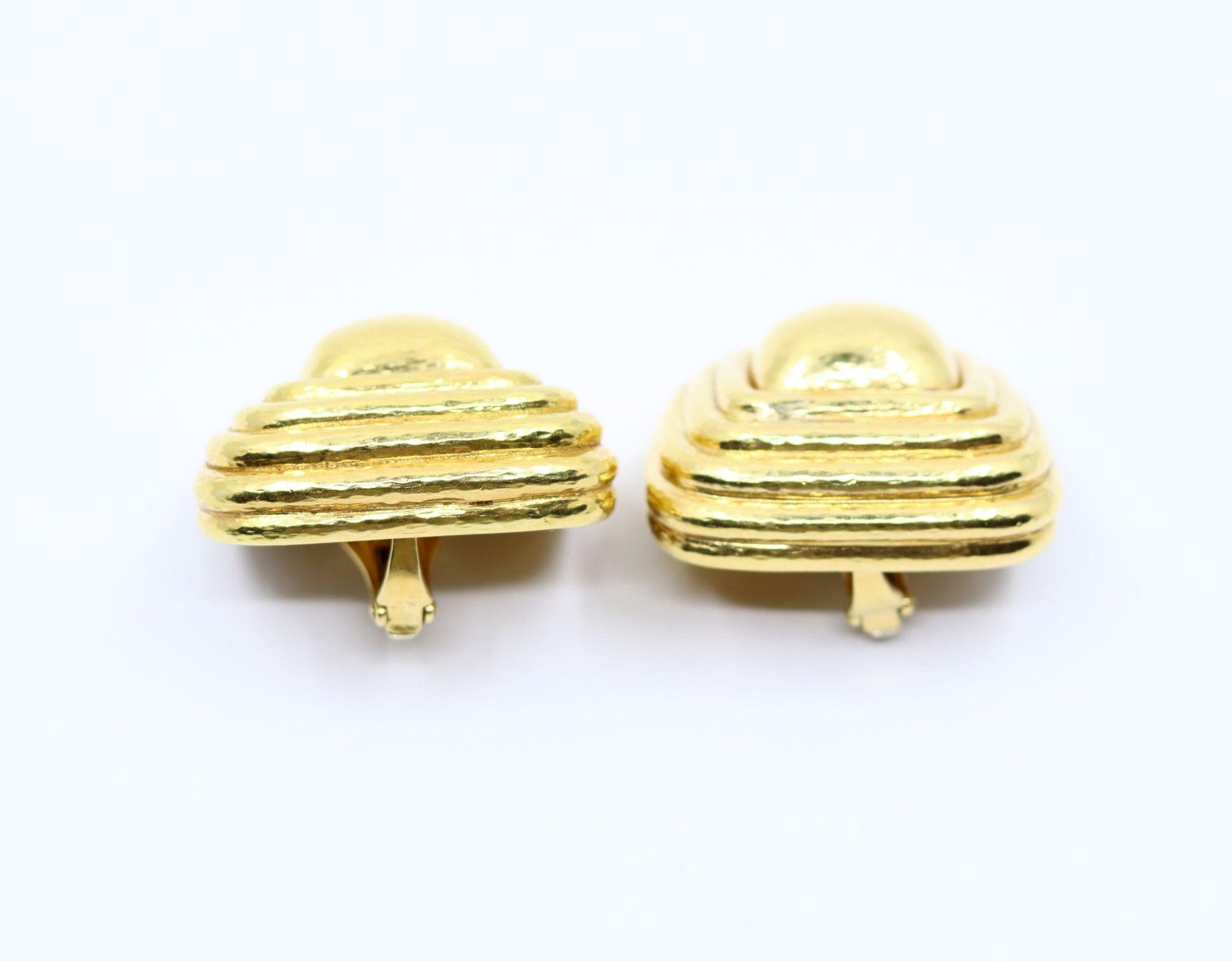 Vintage David Webb 18K Gold Textured Earring
