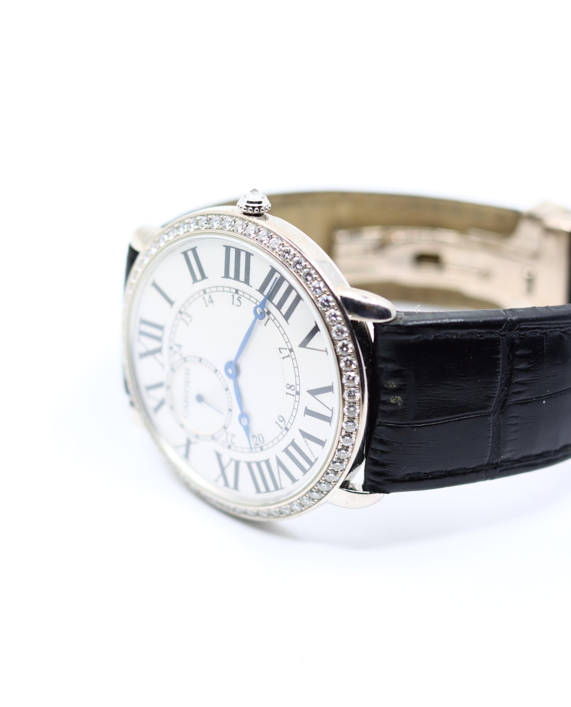 Cartier Ronde Louis 18K White Gold Diamond Watch