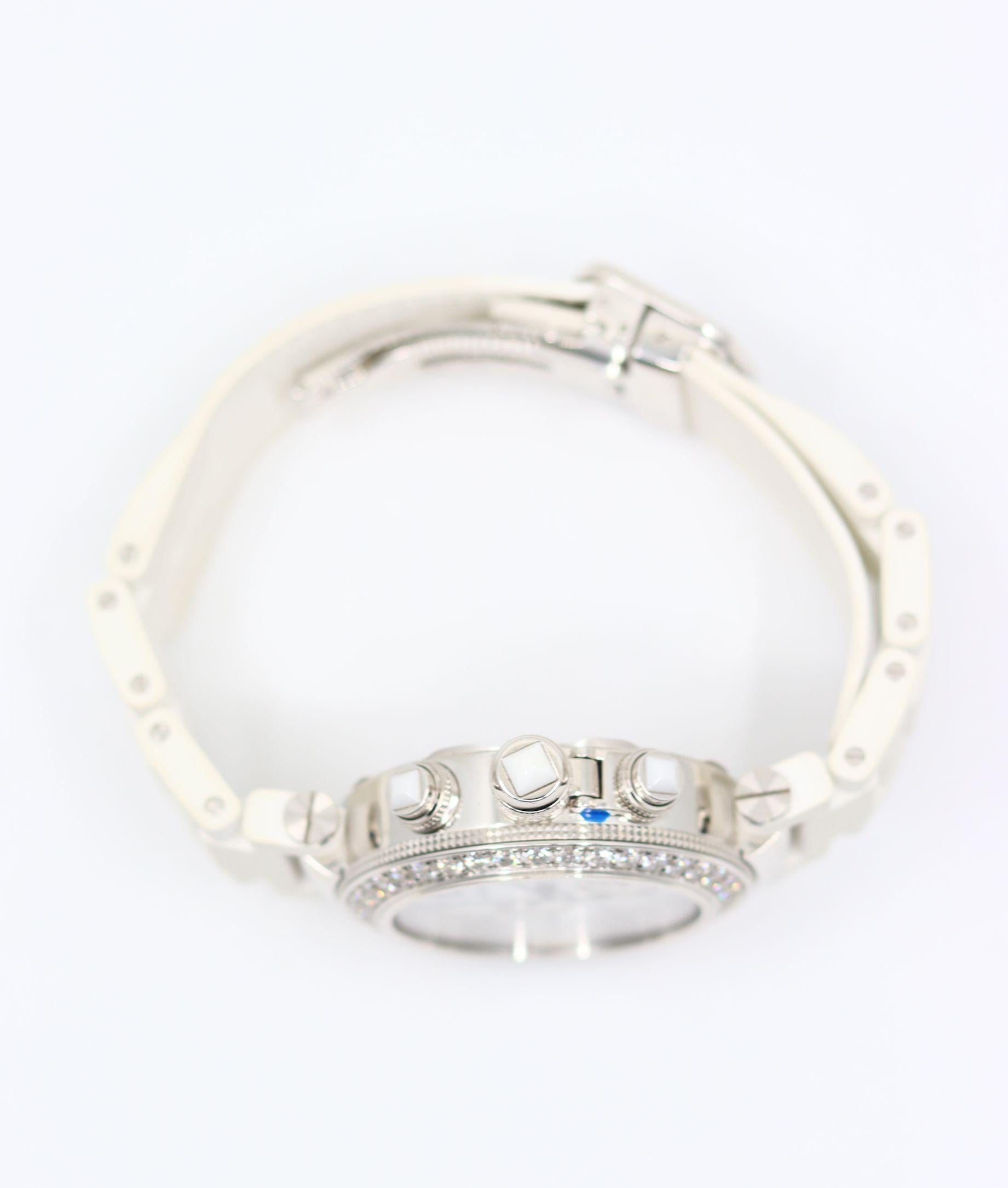 Cartier Pasha 18K White Gold Diamond Watch