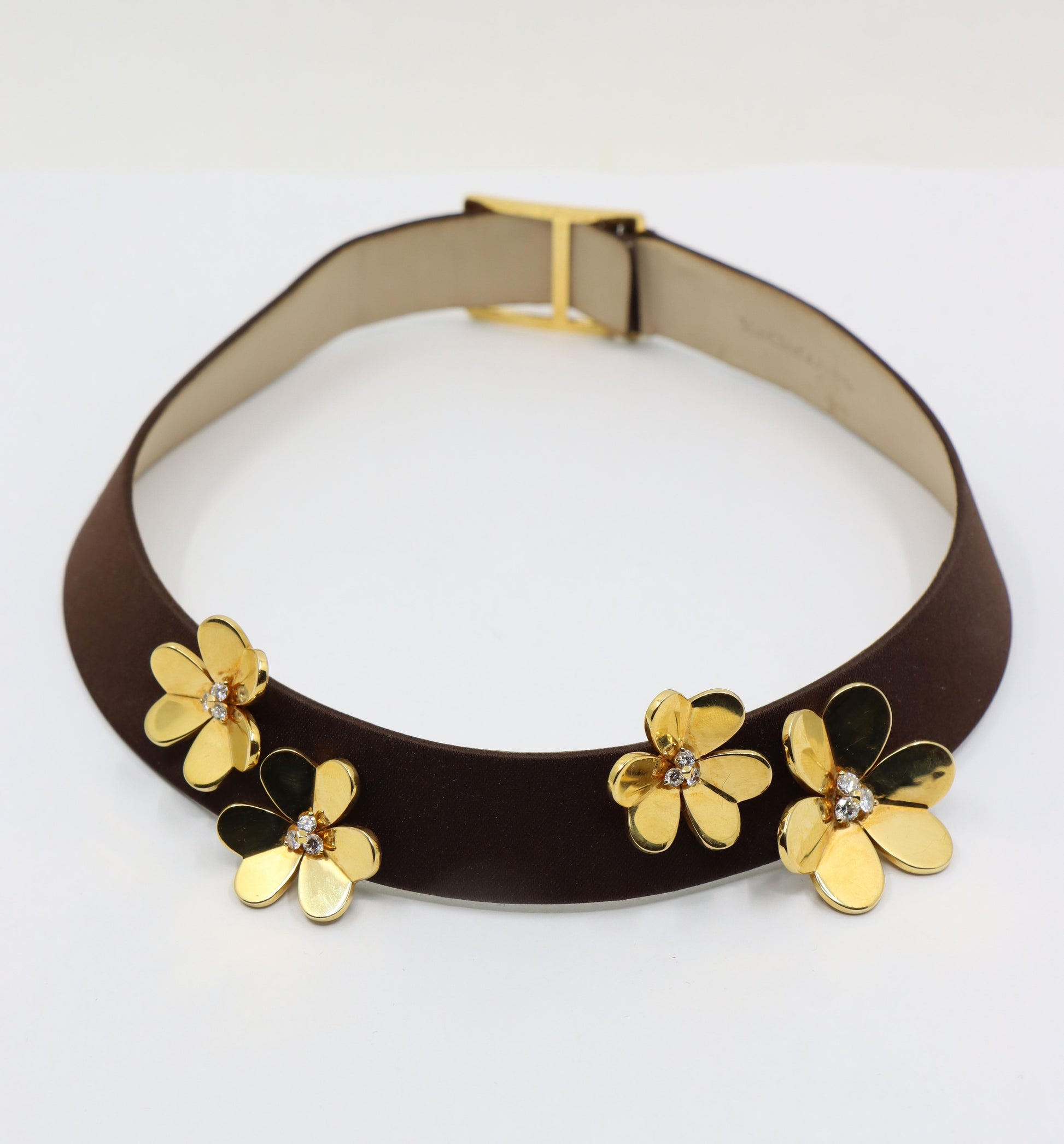 Van Cleef & Arpels 18K Gold Diamonds Frivole Silk Choker