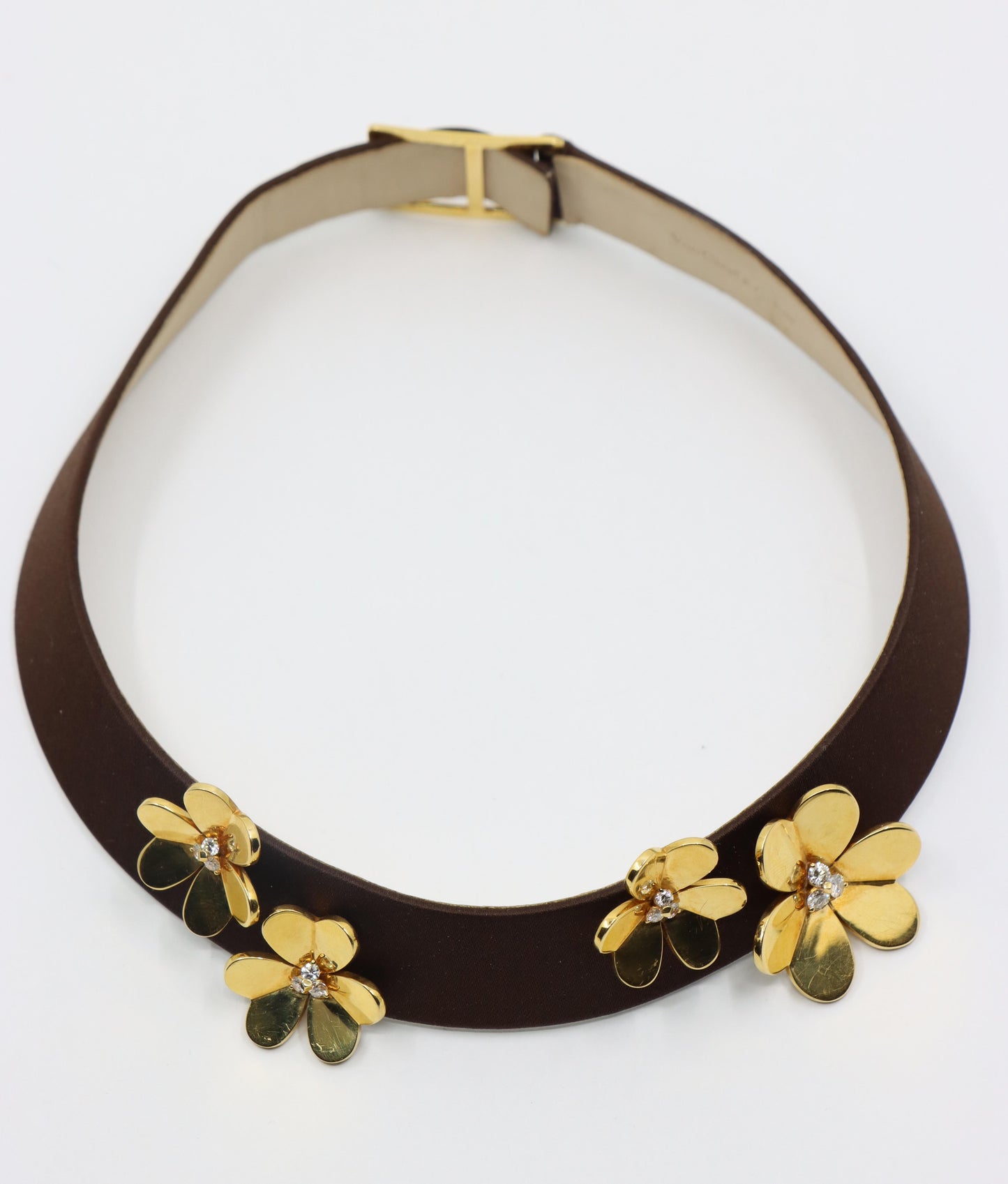 Van Cleef & Arpels 18K Gold Diamonds Frivole Silk Choker