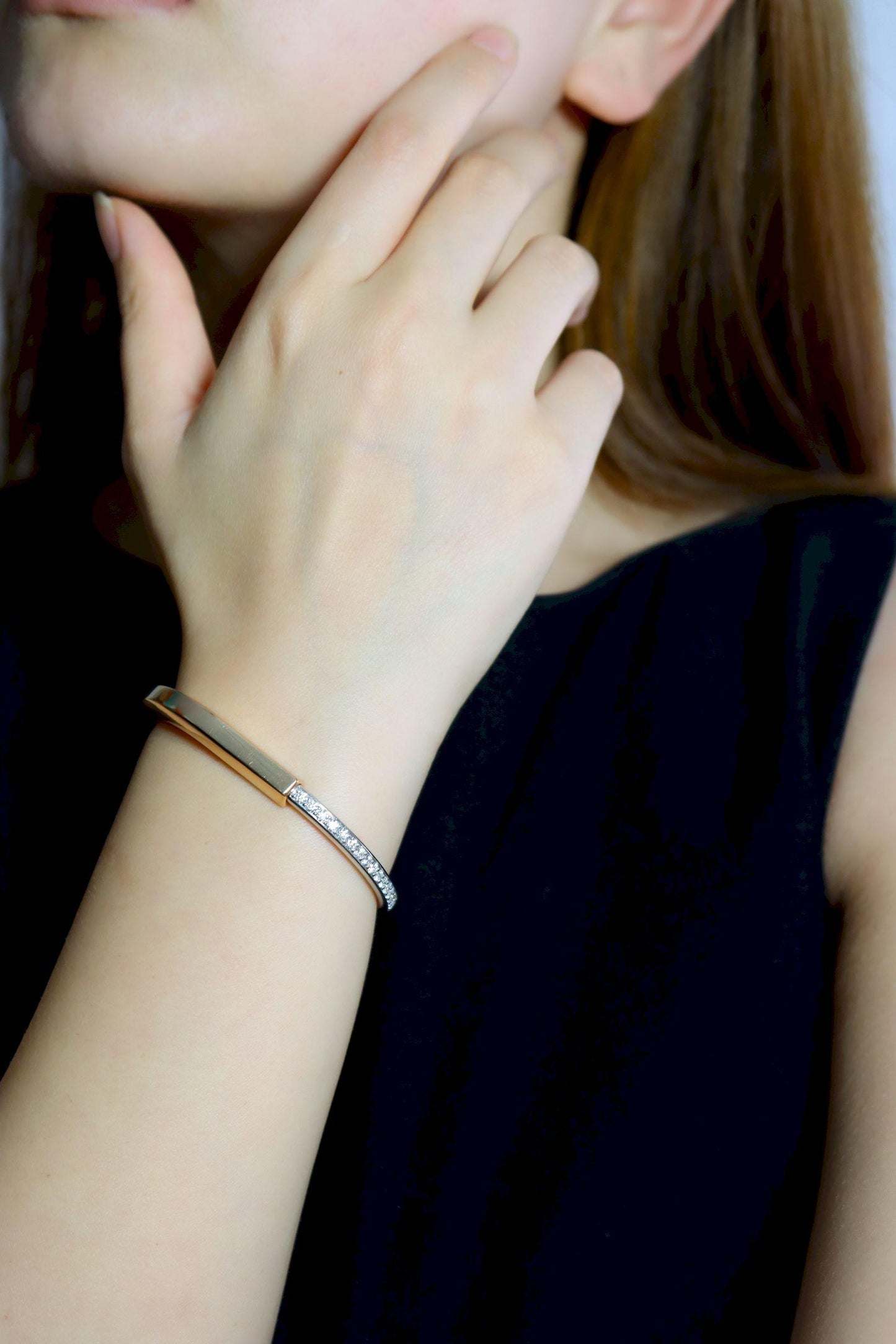 Tiffany & Co. Lock 18K White & Yellow Gold Diamond Bracelet