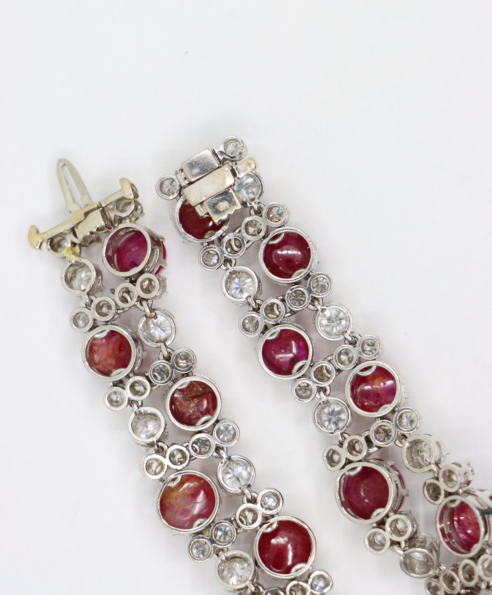 Platinum Diamond Ruby Bracelet