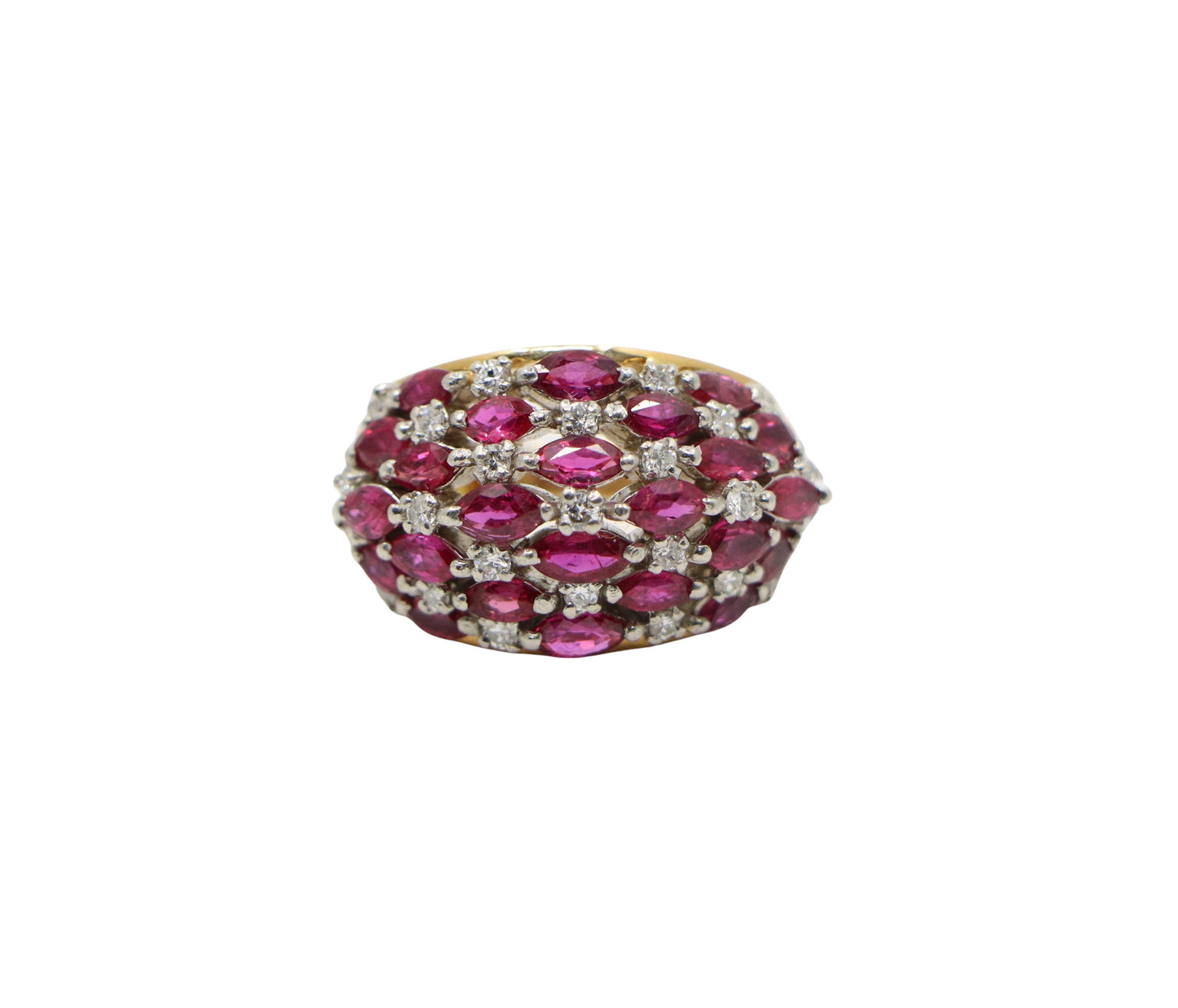 Vintage 18K Gold Ruby Diamond Ring