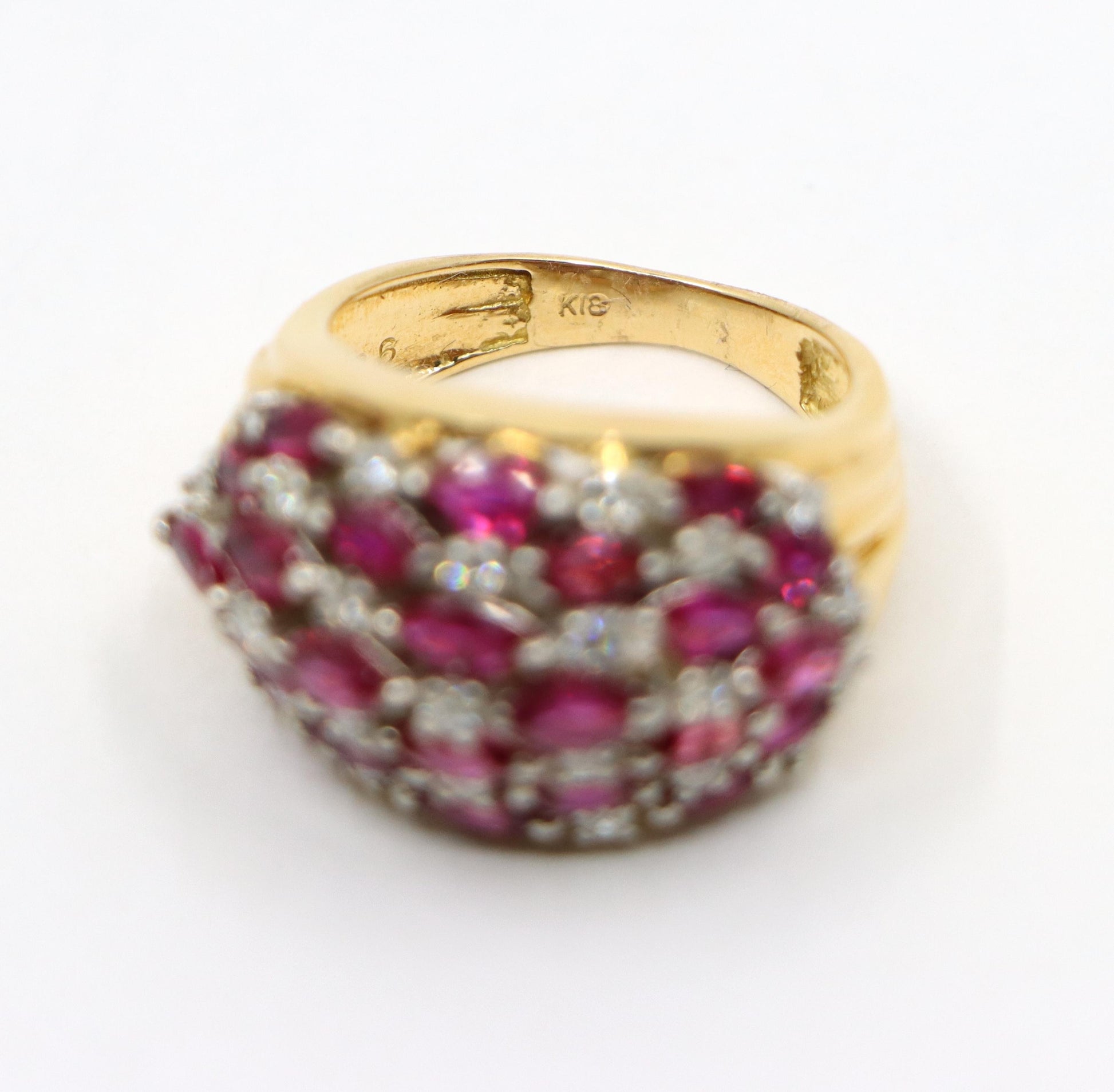 Vintage 18K Gold Ruby Diamond Ring