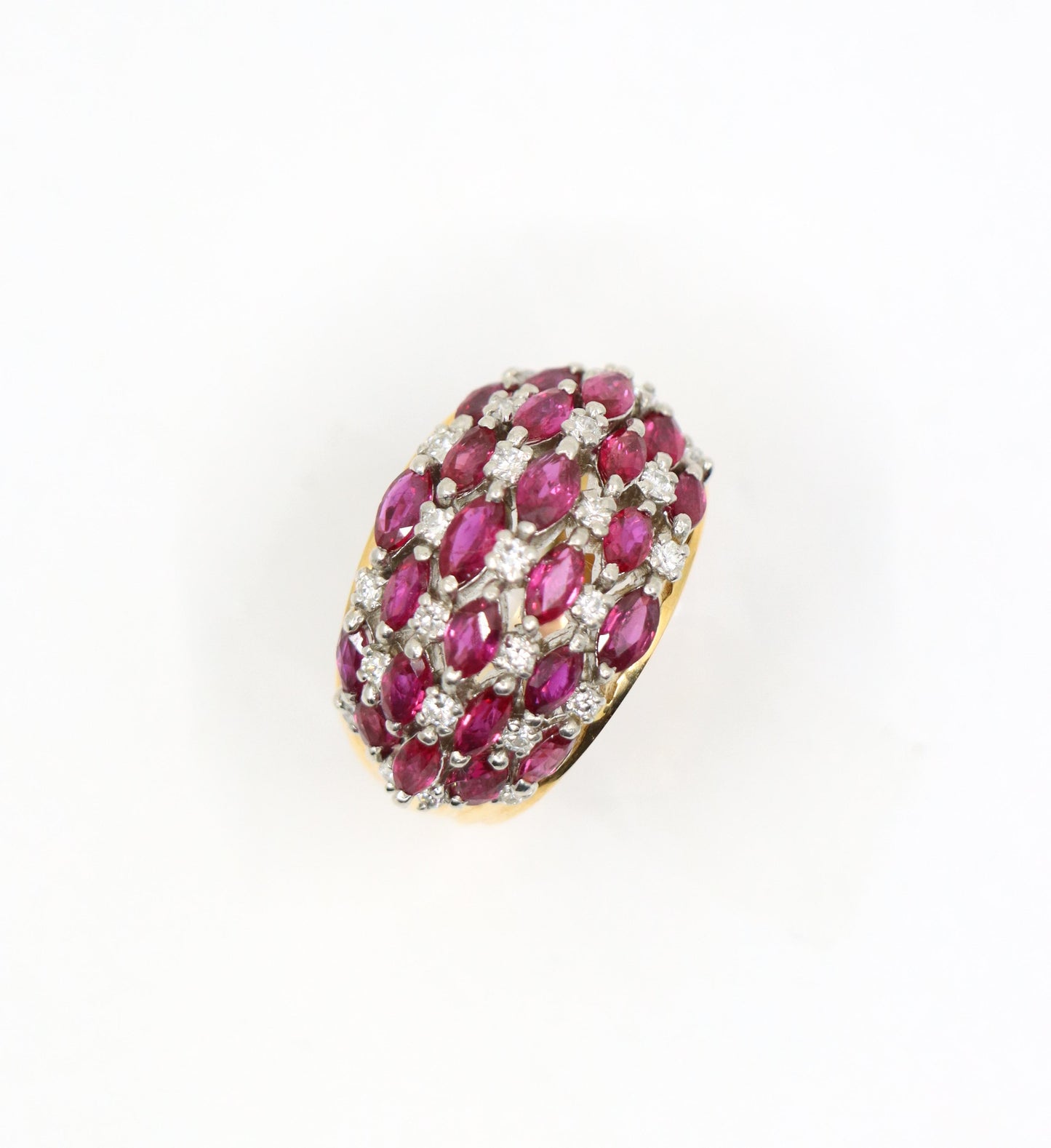 Vintage 18K Gold Ruby Diamond Ring