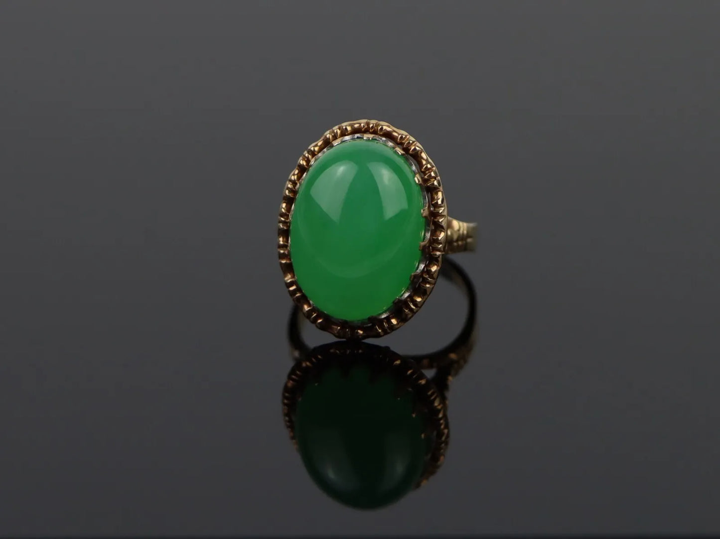 A Large GIA Certified Natural Jadeite Cabochon Ring - ON HOLD FOR CLIENT