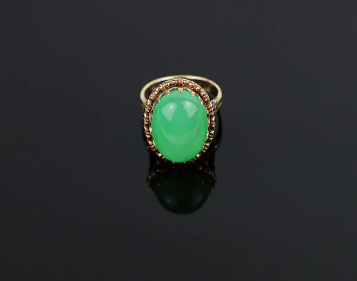 A Large GIA Certified Natural Jadeite Cabochon Ring - ON HOLD FOR CLIENT