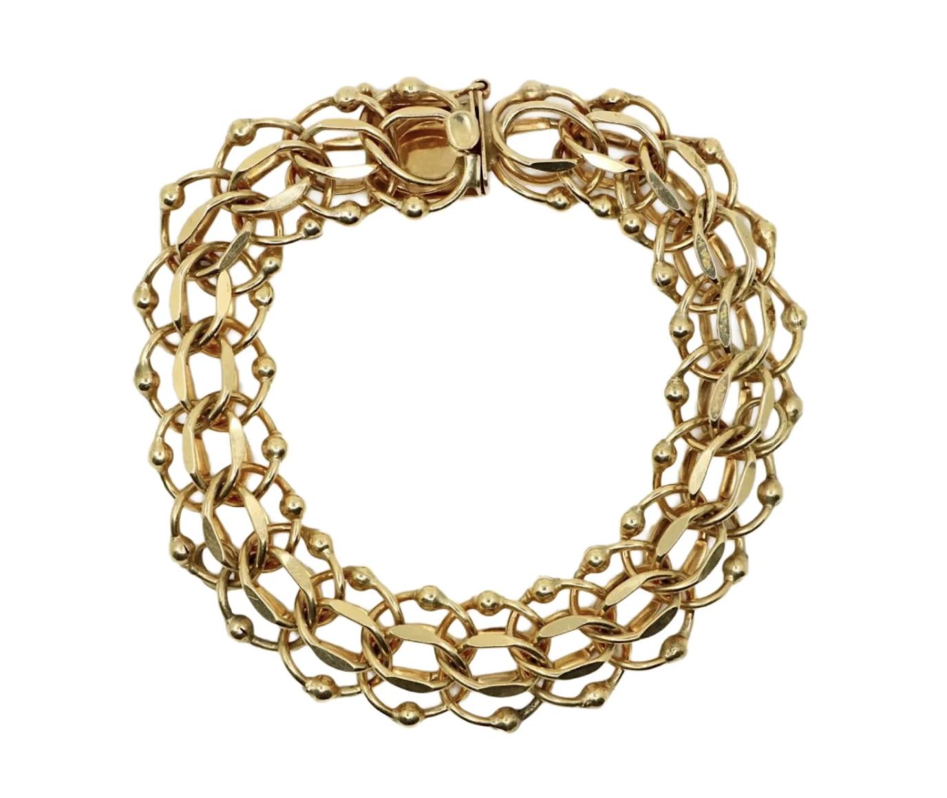 Vintage 14K Gold Chain Bracelet