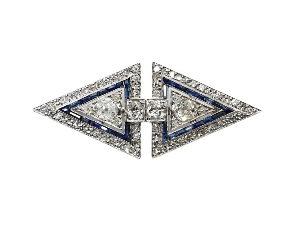 Art Deco Platinum Diamond Brooch Pin