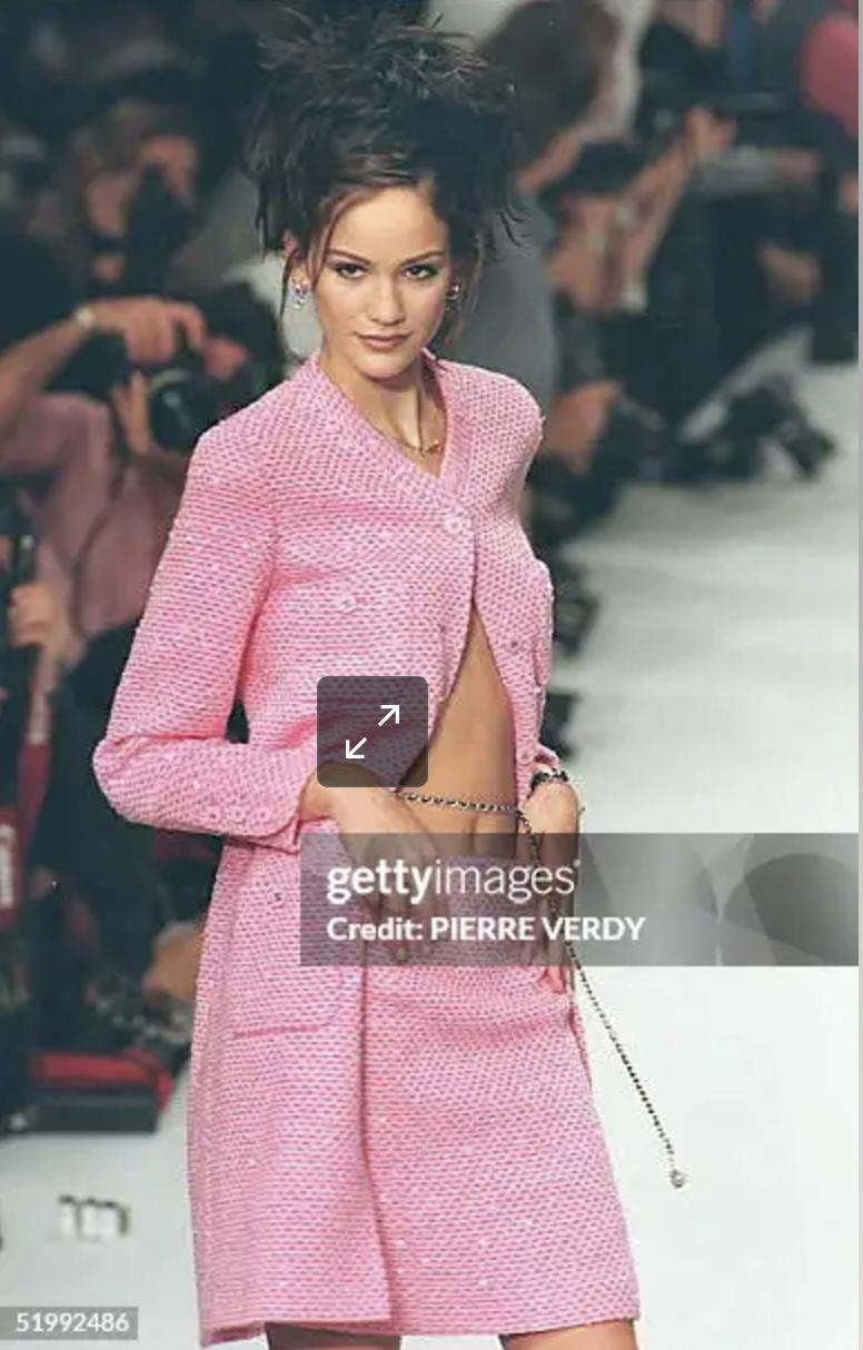Vintage 1996 Chanel Pink Wool Long Jacket
