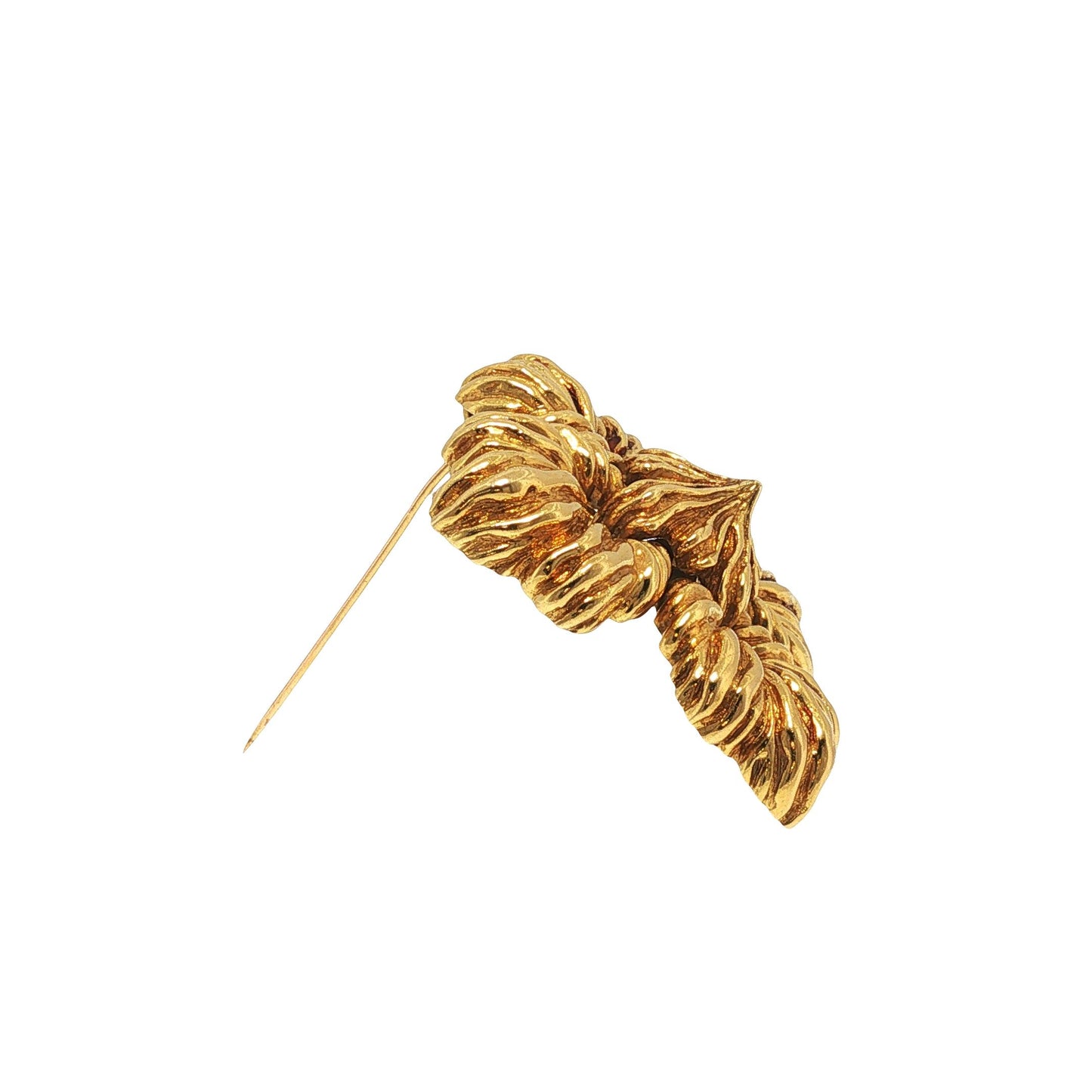 Large David Webb 18K Yellow Gold Convertible Floral Brooch Pendant