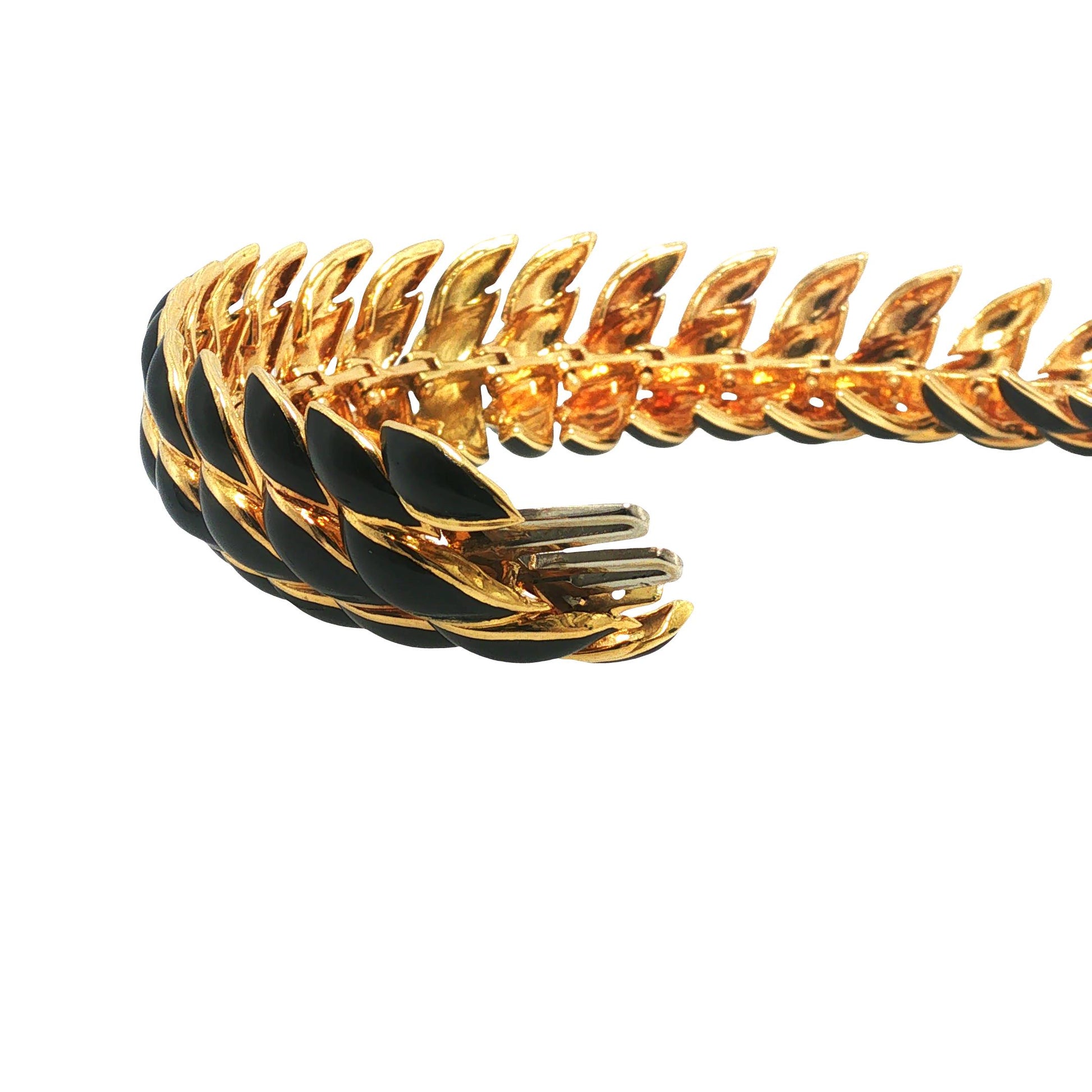 Vintage David Webb 18K Black Enamel Link Bracelet