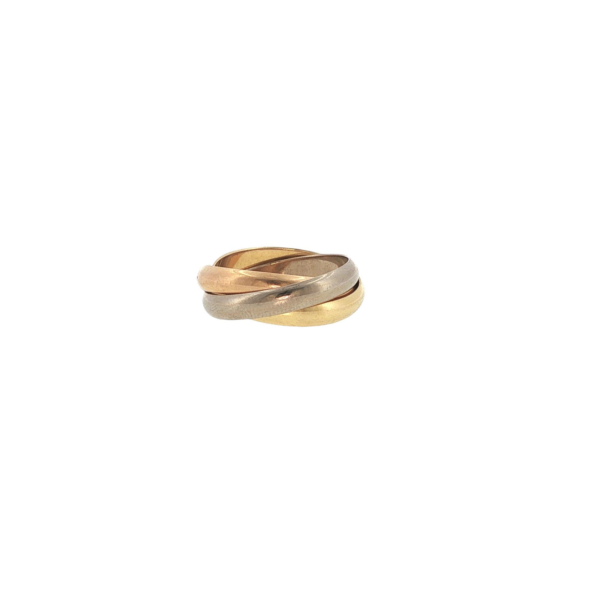 Cartier Trinity Classic Medium Model 18K Tri-Color Gold Ring