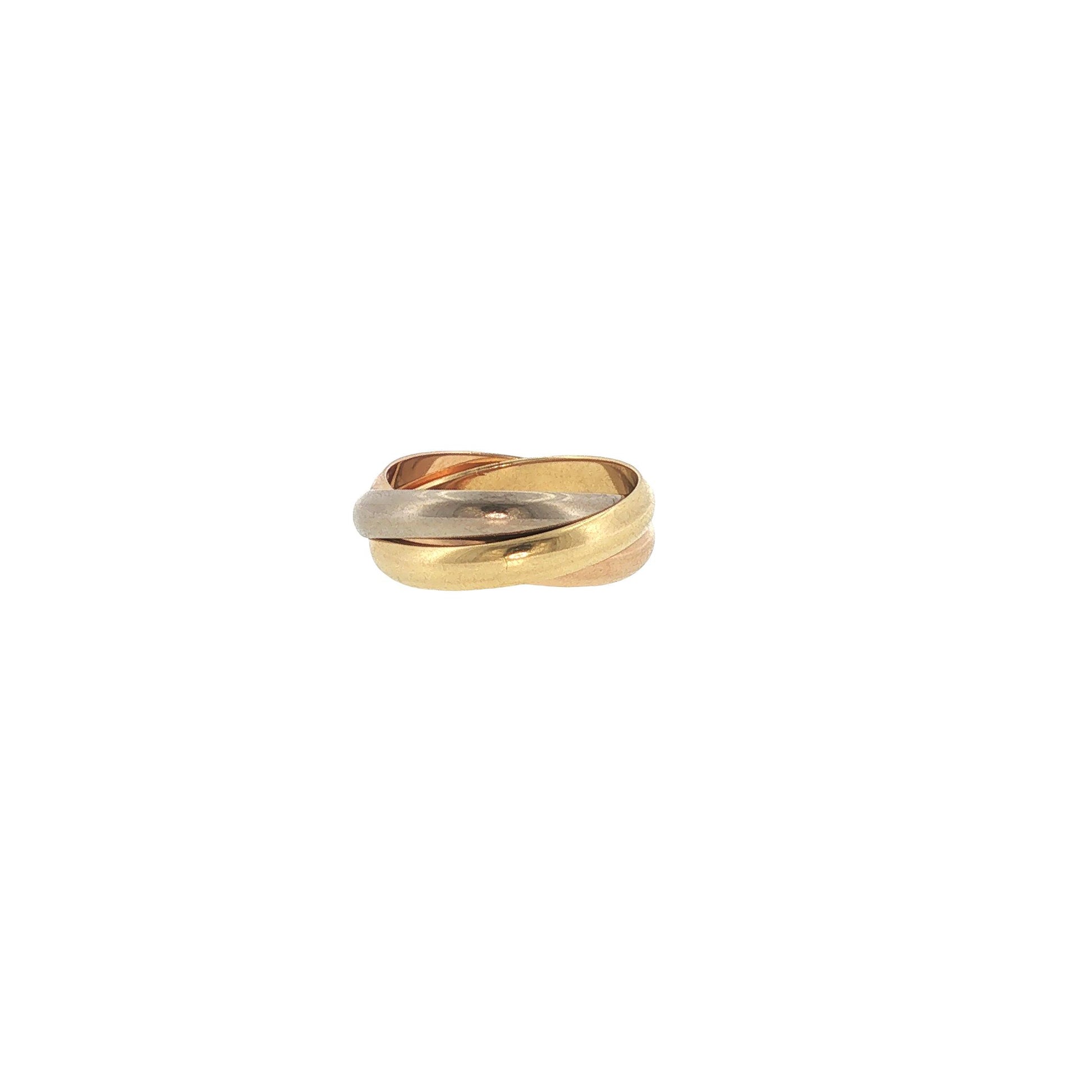 Cartier Trinity Classic Medium Model 18K Tri-Color Gold Ring