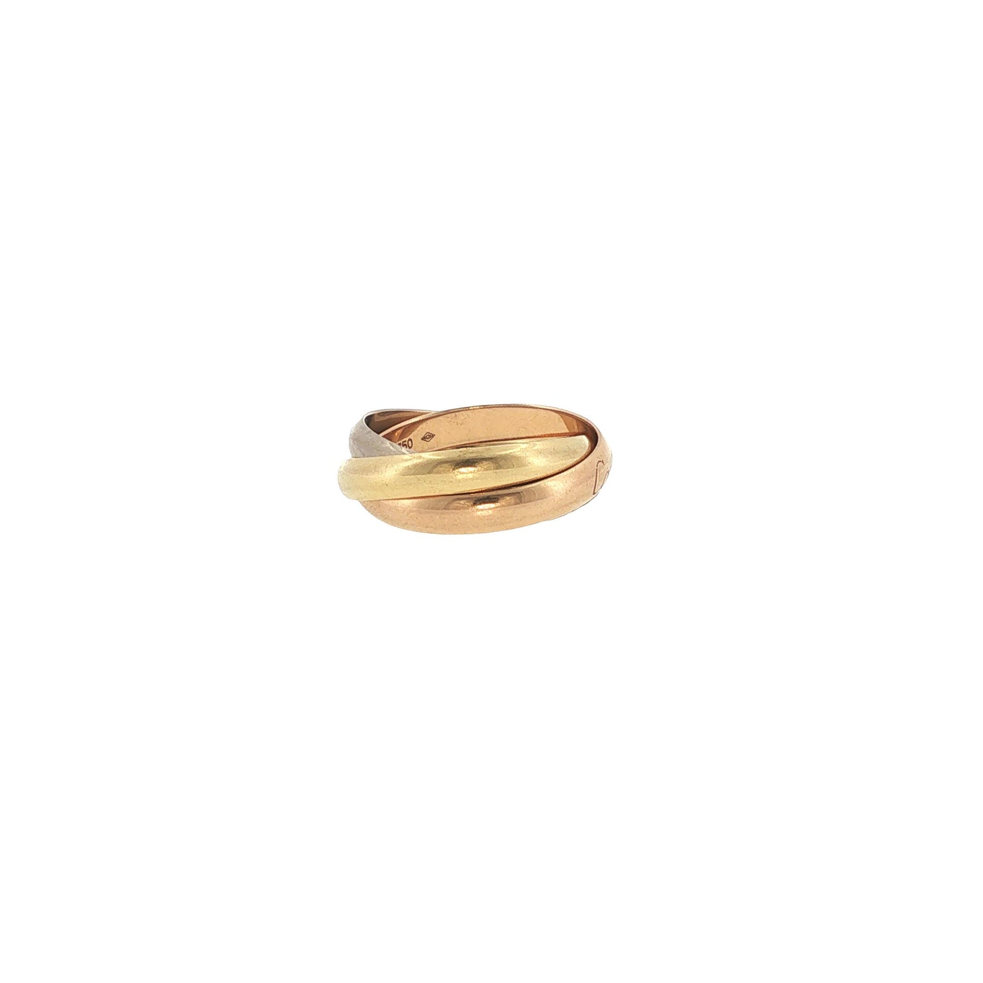 Cartier Trinity Classic Medium Model 18K Tri-Color Gold Ring