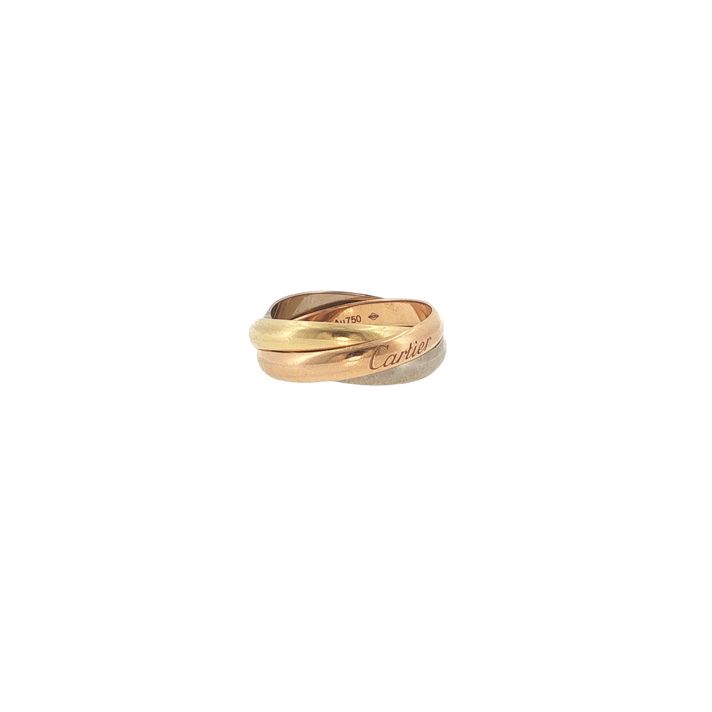 Cartier Trinity Classic Medium Model 18K Tri-Color Gold Ring