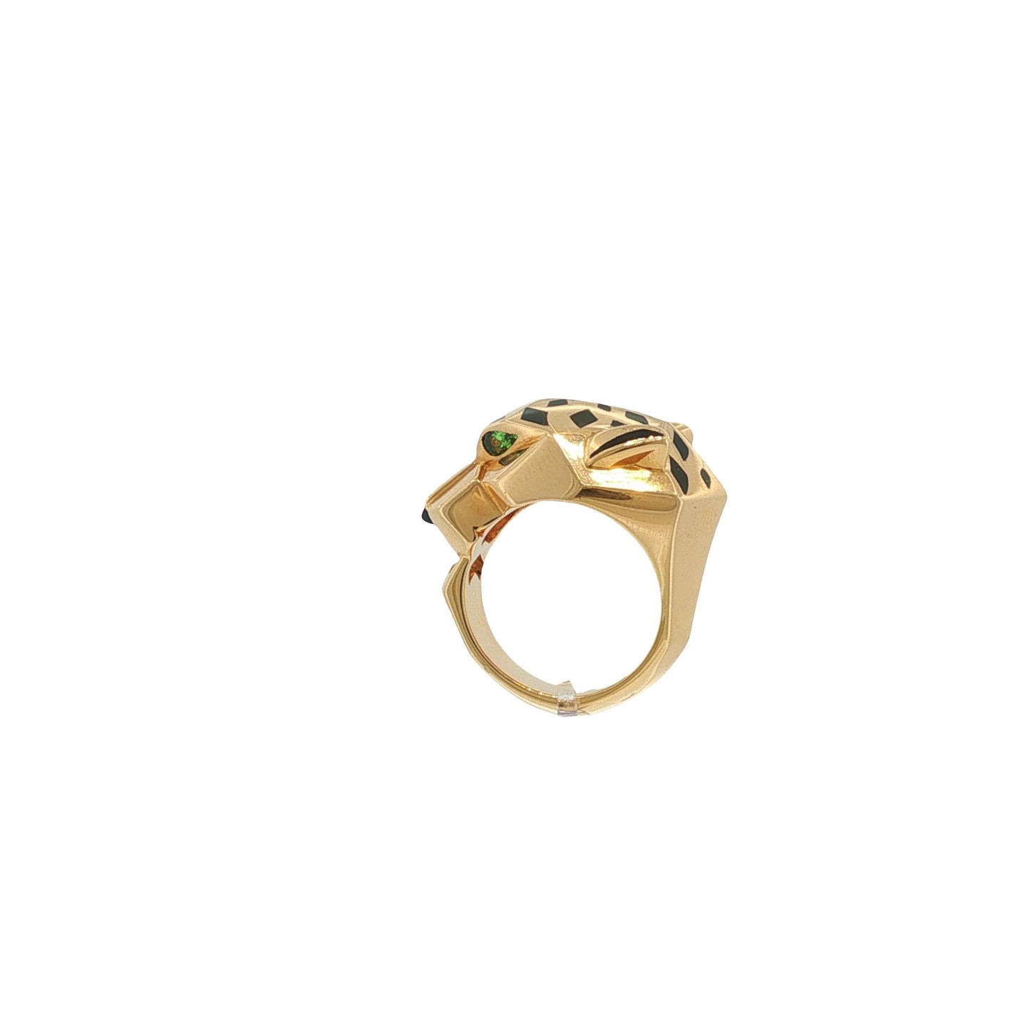 Cartier Panthère 18K Gold Tsavorite Garnet & Onyx Ring, Size 51