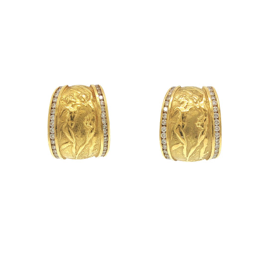SeidenGang 18K Gold Dancing Figure Diamond Earrings