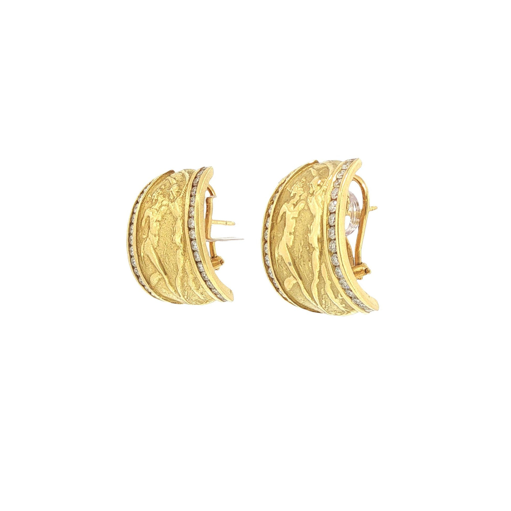 SeidenGang 18K Gold Dancing Figure Diamond Earrings