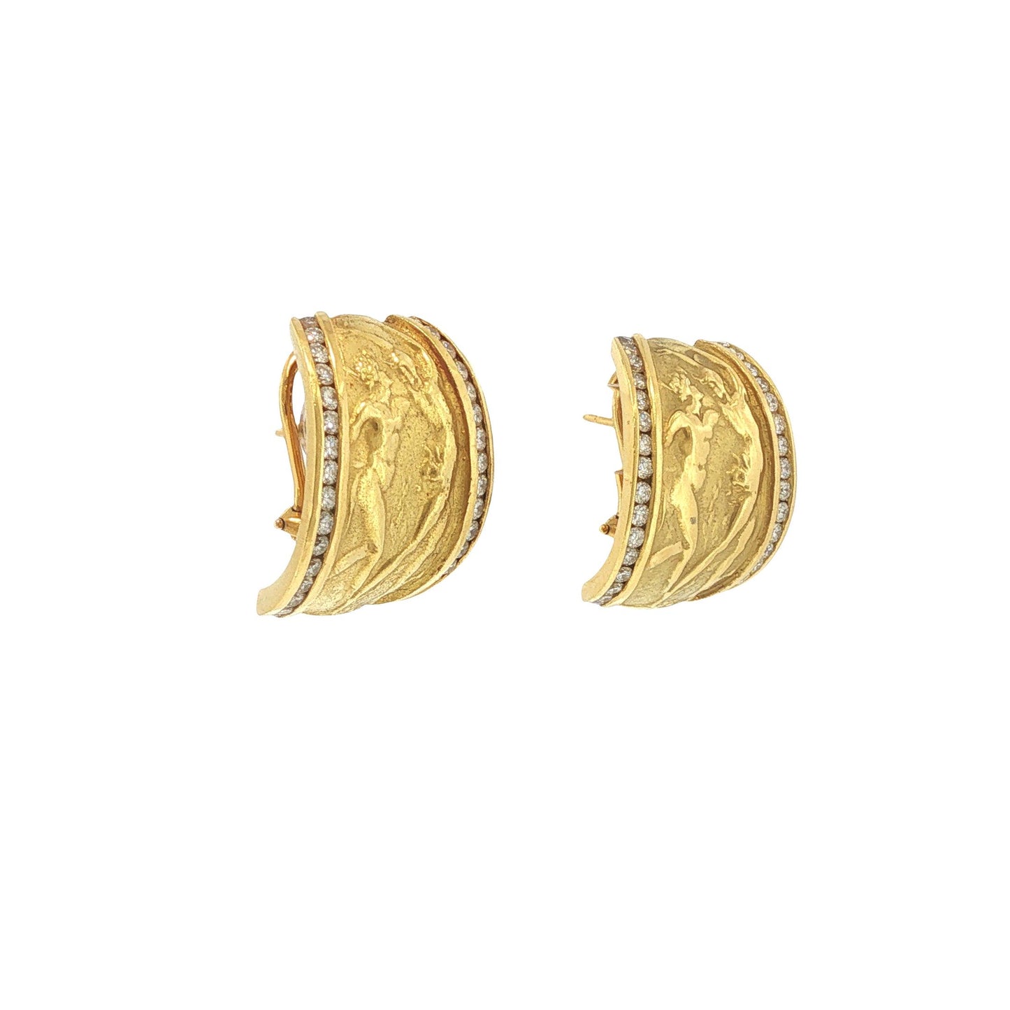 SeidenGang 18K Gold Dancing Figure Diamond Earrings