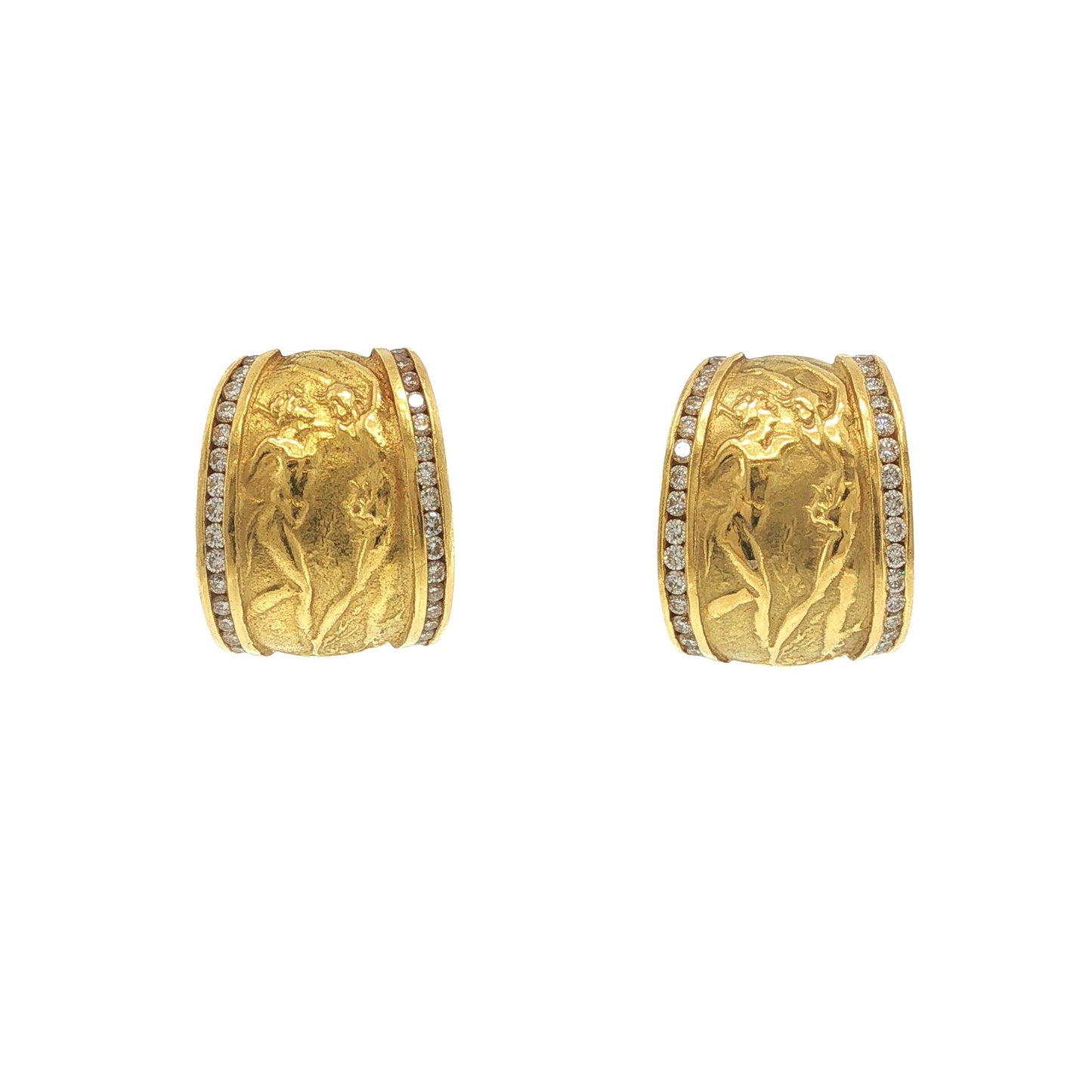 SeidenGang 18K Gold Dancing Figure Diamond Earrings
