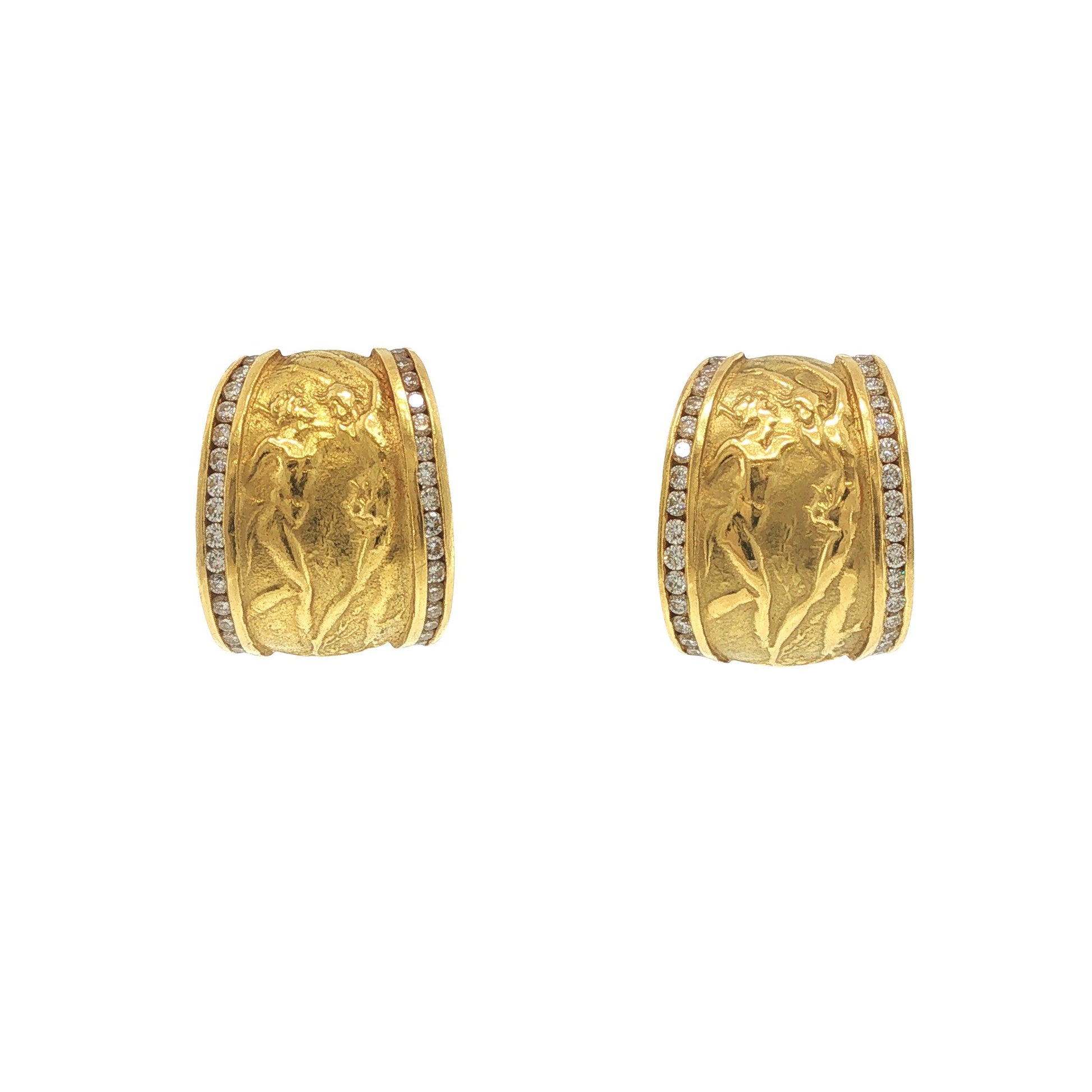 SeidenGang 18K Gold Dancing Figure Diamond Earrings