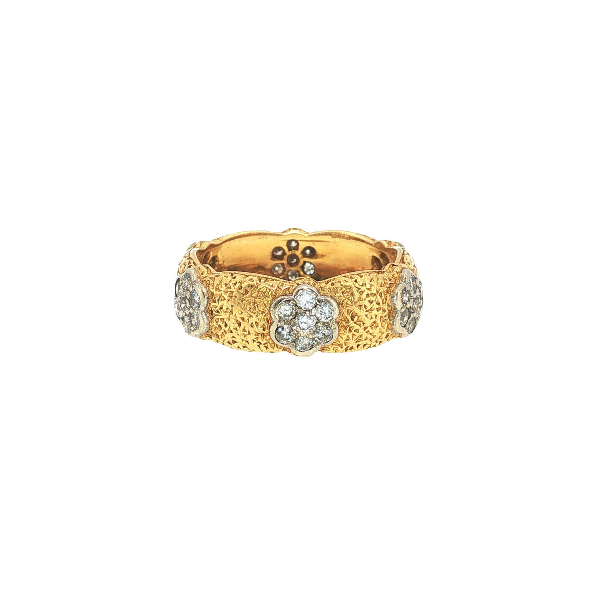 Buccellati 18K Gold Diamond Flower Ring