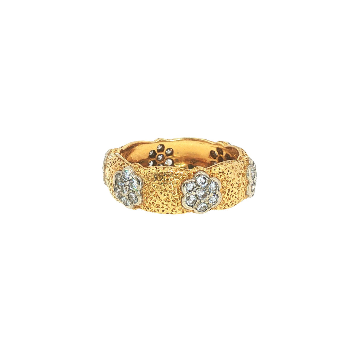 Buccellati 18K Gold Diamond Flower Ring