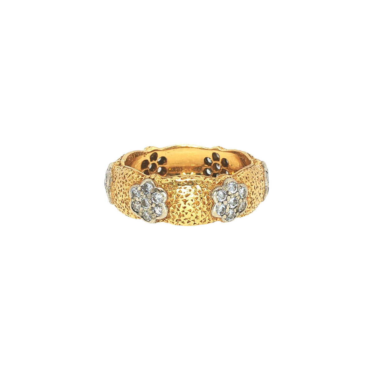 Buccellati 18K Gold Diamond Flower Ring