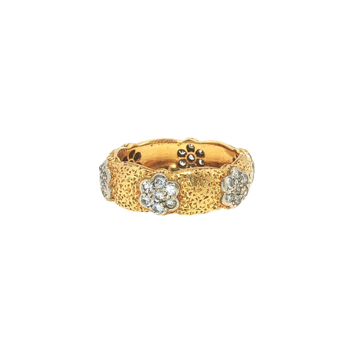 Buccellati 18K Gold Diamond Flower Ring
