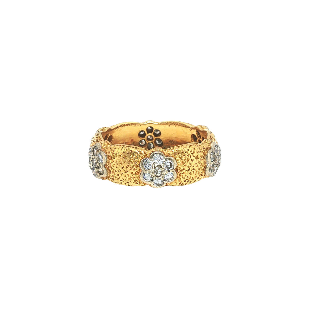 Buccellati 18K Gold Diamond Flower Ring