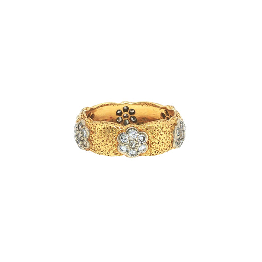 Buccellati 18K Gold Diamond Flower Ring