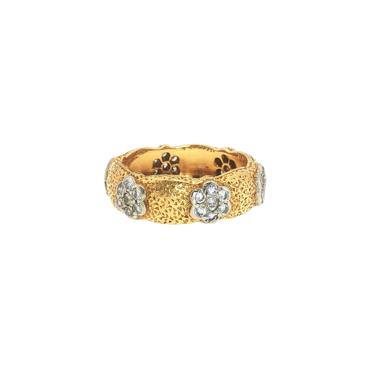 Buccellati 18K Gold Diamond Flower Ring