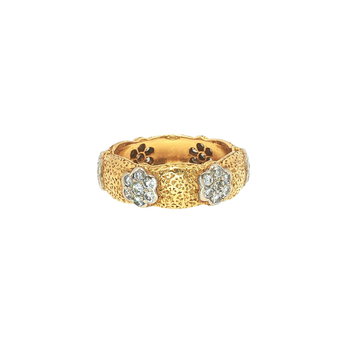 Buccellati 18K Gold Diamond Flower Ring